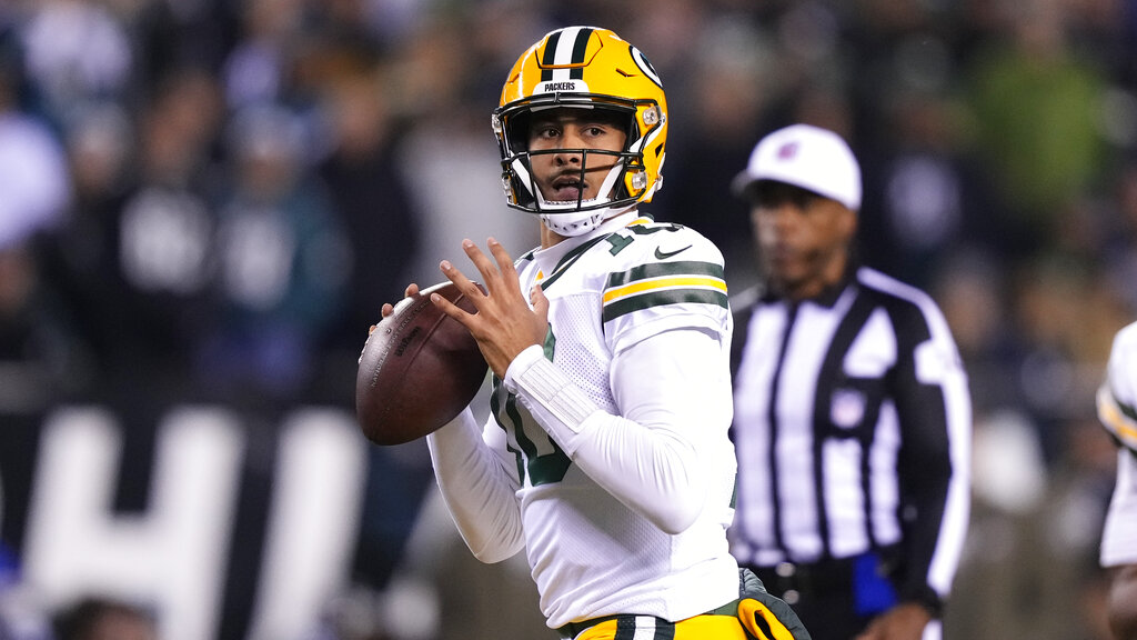 Green Bay Packers quarterback Jordan Love in action during an NFL football gam