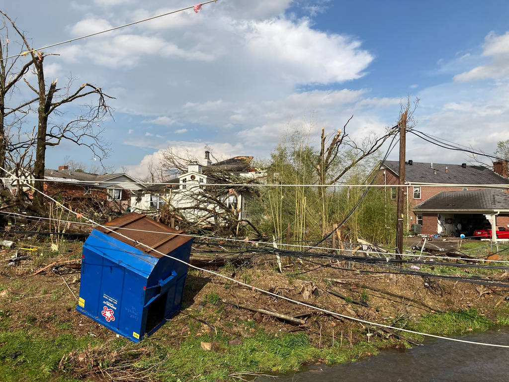 Trees are down after a tornado swept through Little Rock, Ark., Friday, March 31, 2023