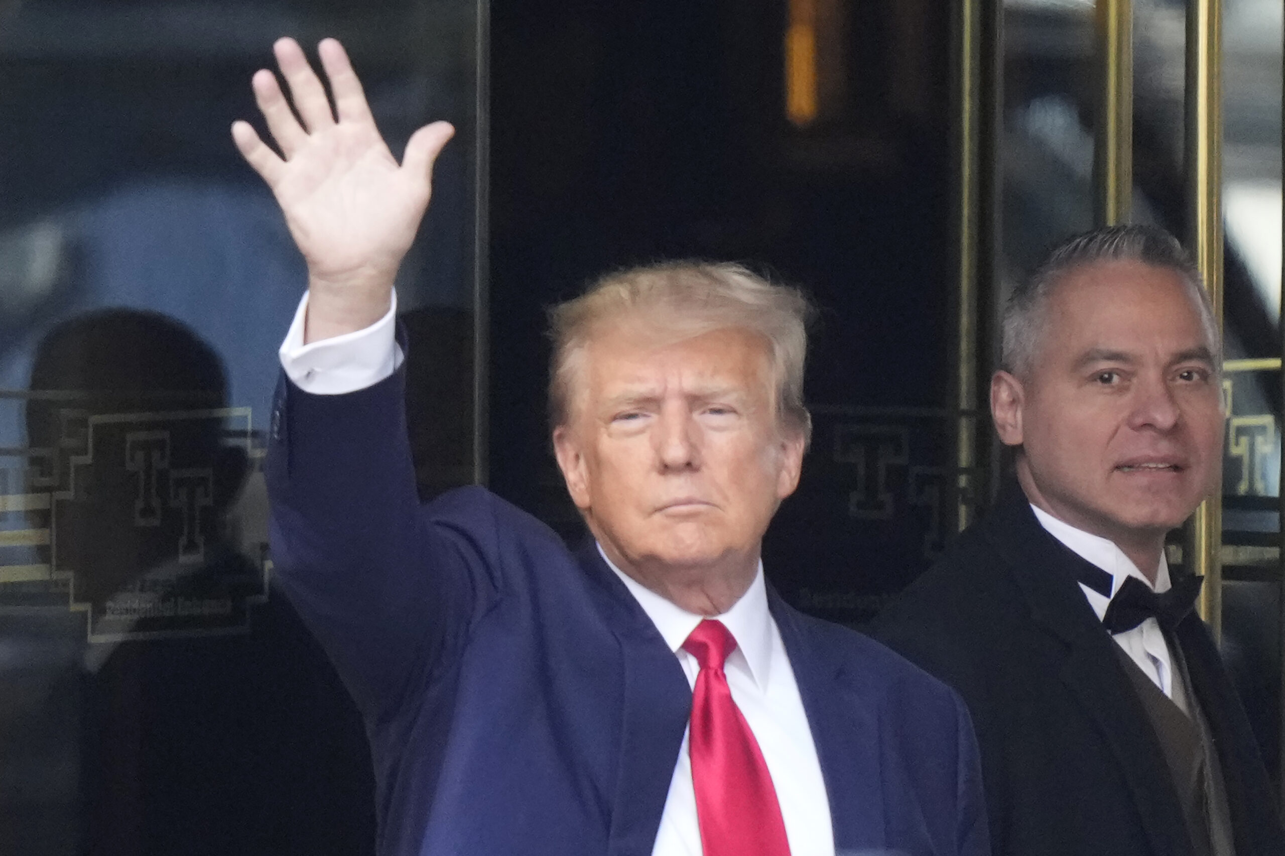 Former President Donald Trump leaves Trump Tower in New York