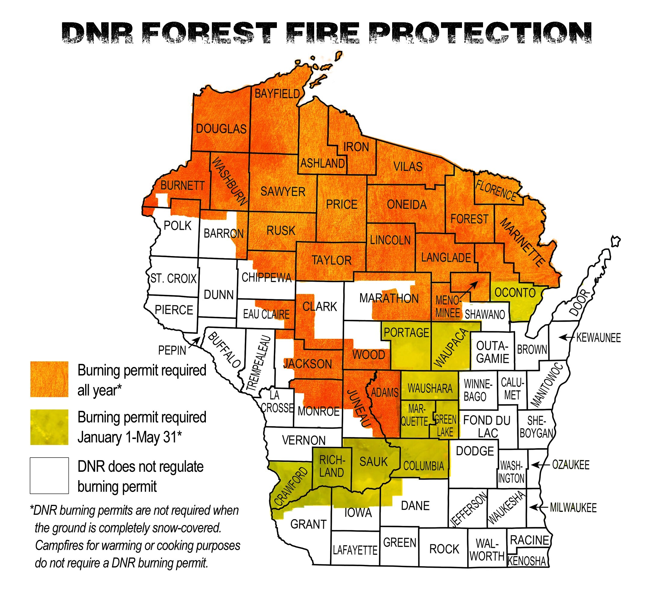 DNR Forest Fire Protection Map.