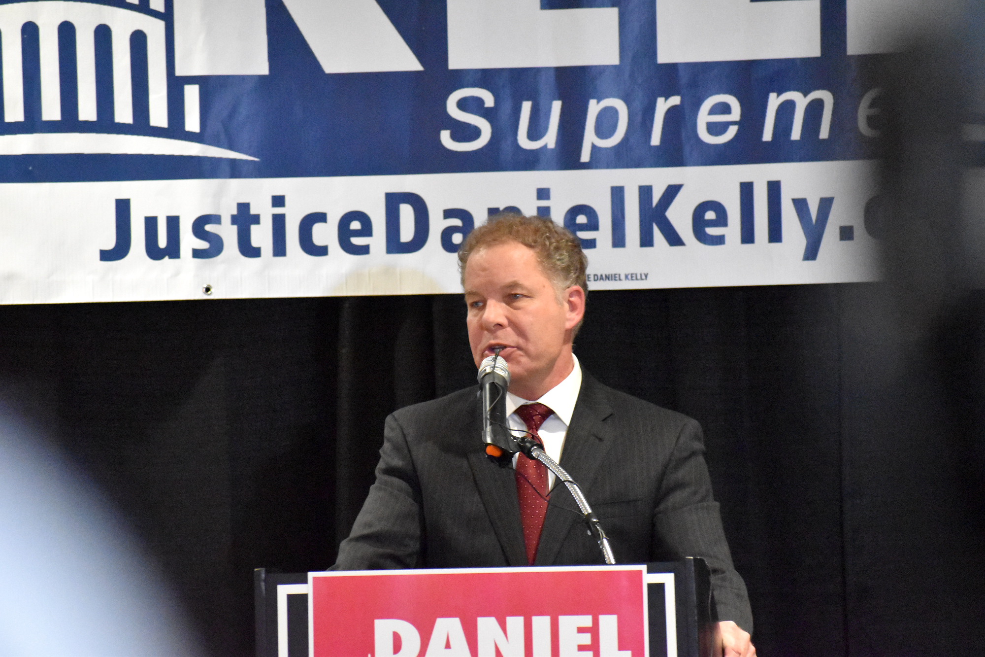 Supreme Court Candidate Daniel Kelly gives a concession speech