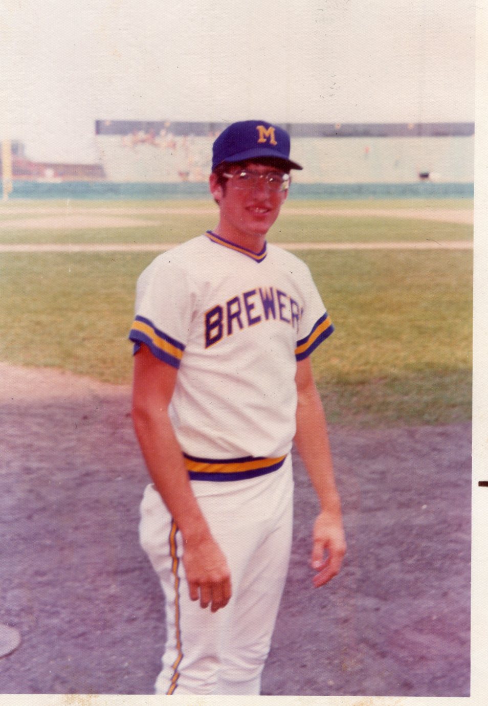 Patrick McBride poses in a Milwaukee Brewers uniform