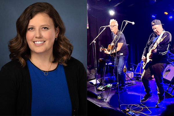 From the left, Ashley Johnson, a nurse practitioner with the Aspirus Tick Borne Illness Center in Woodruff. The rock group Soul Asylum, guitarist Dan Murphy and singer-songwriter Jeff Arundel pictured performing on stage in the photograph on the right.