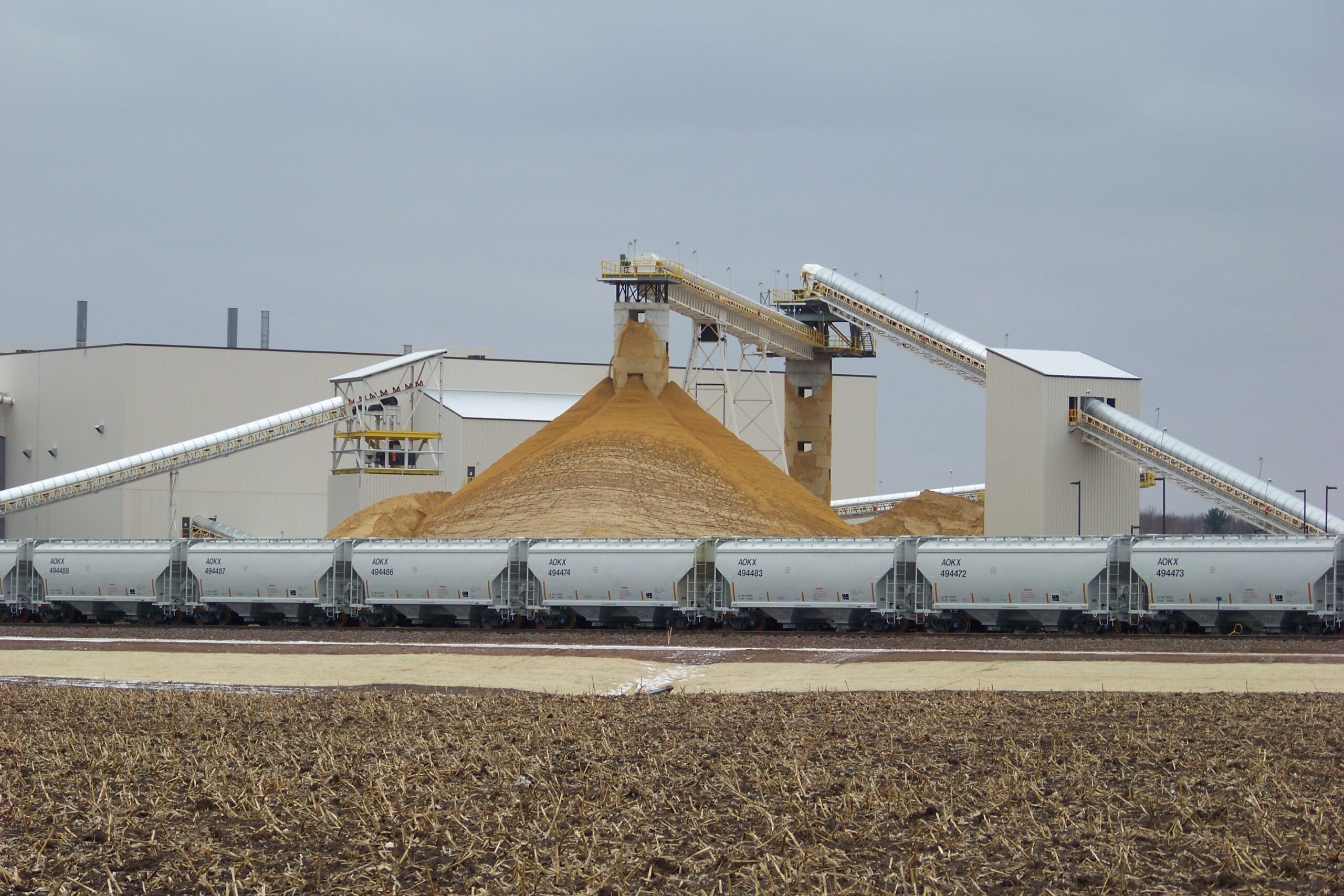 Frac sand from a processing plant in Chippewa Falls.