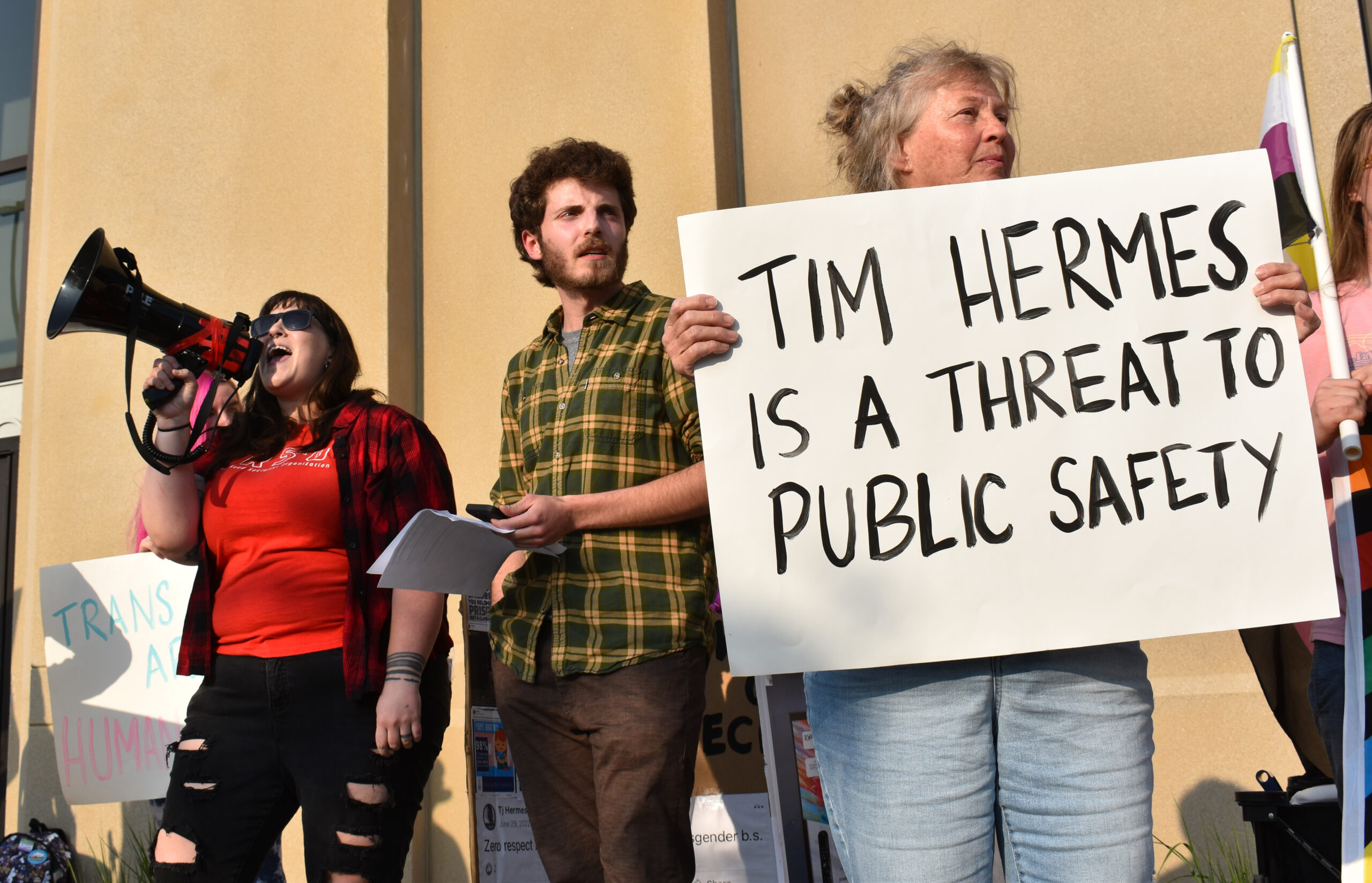 ‘He should resign’: Protests over transphobic comments by an Outagamie County Board member erupt into the meeting