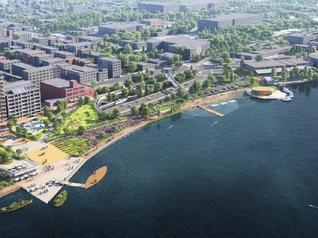A rendering of a redesign for the Lake Monona waterfront in Madison.
