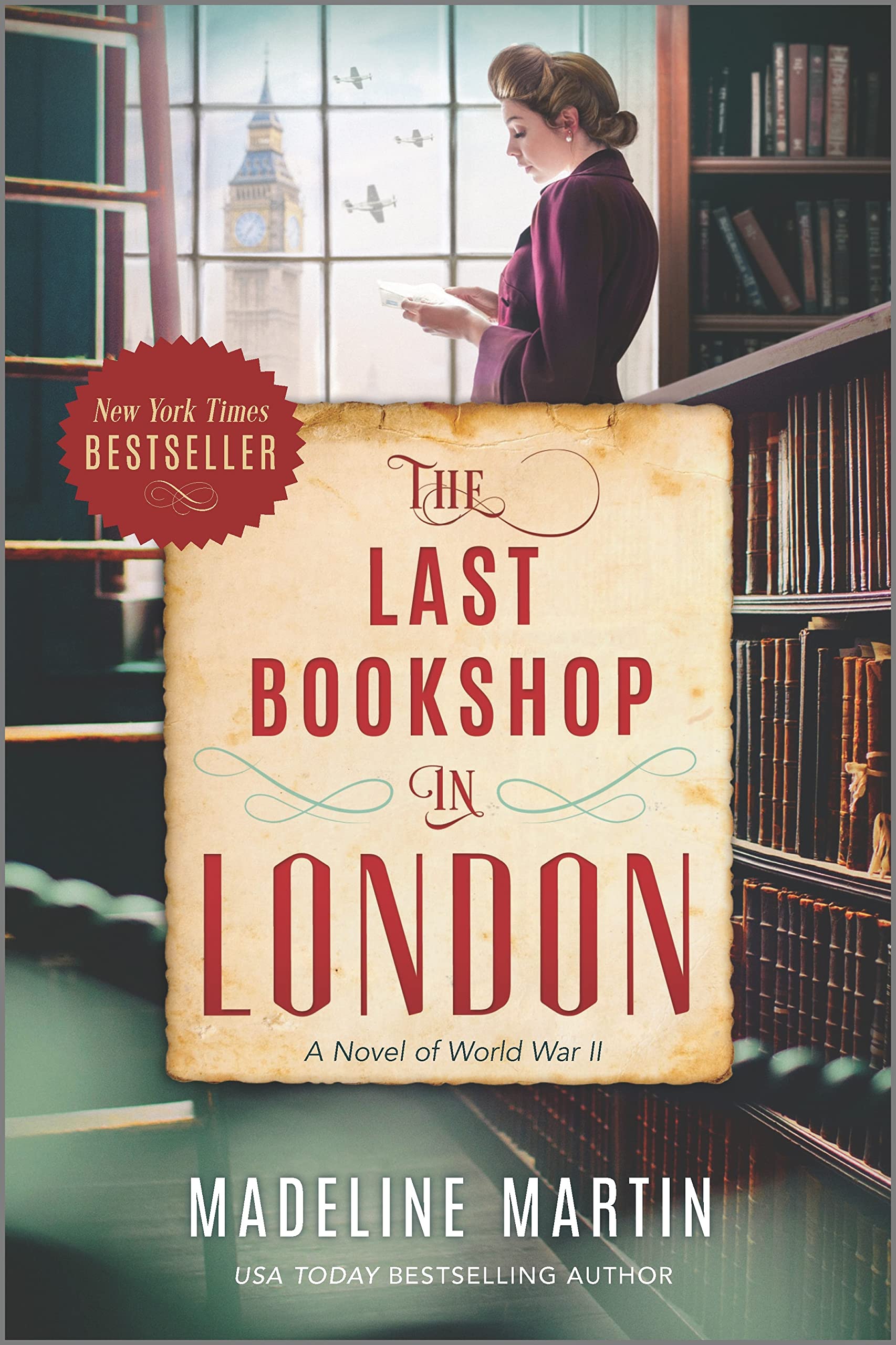 Cover of "The Last Bookshop in London: A Novel of World War II by Madeline Martin"