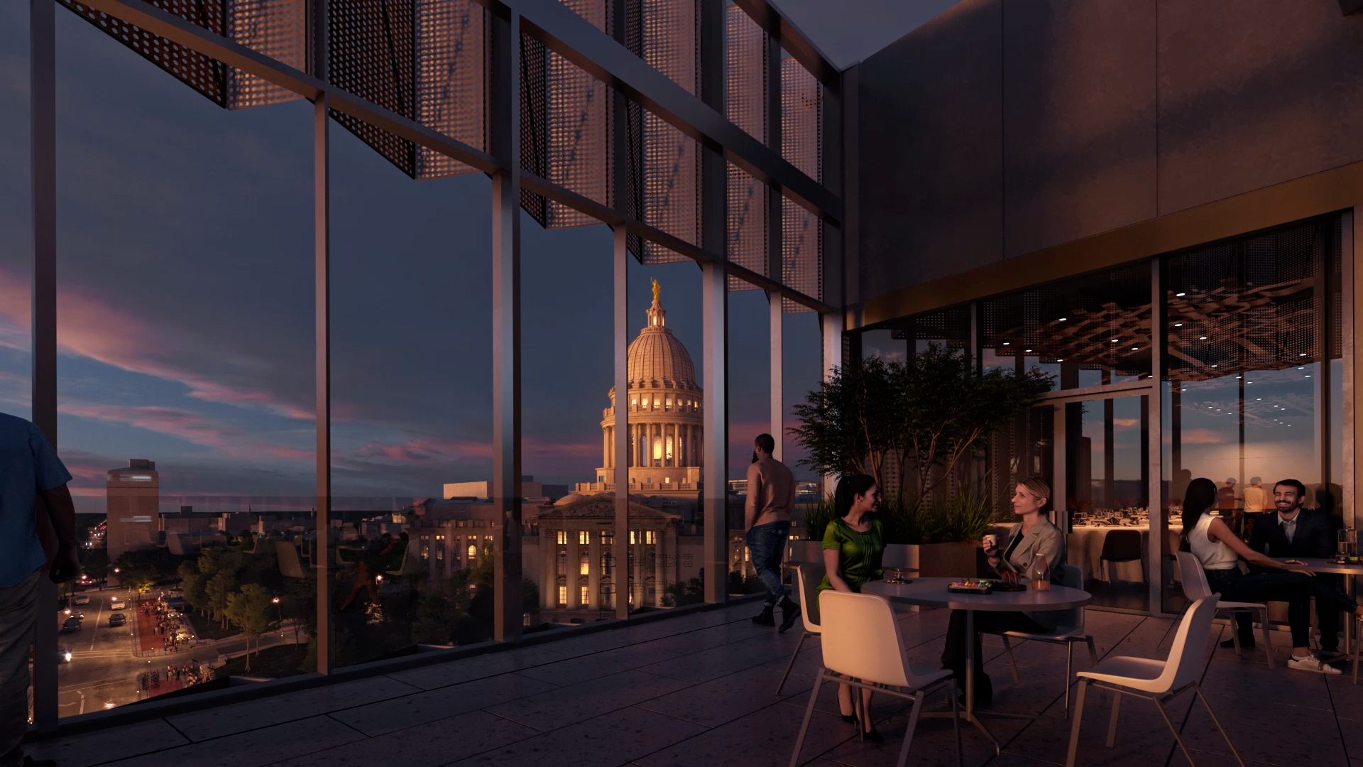 The Wisconsin Historical Society's new history center will have a terrace, with sweeping views of the Capitol. 