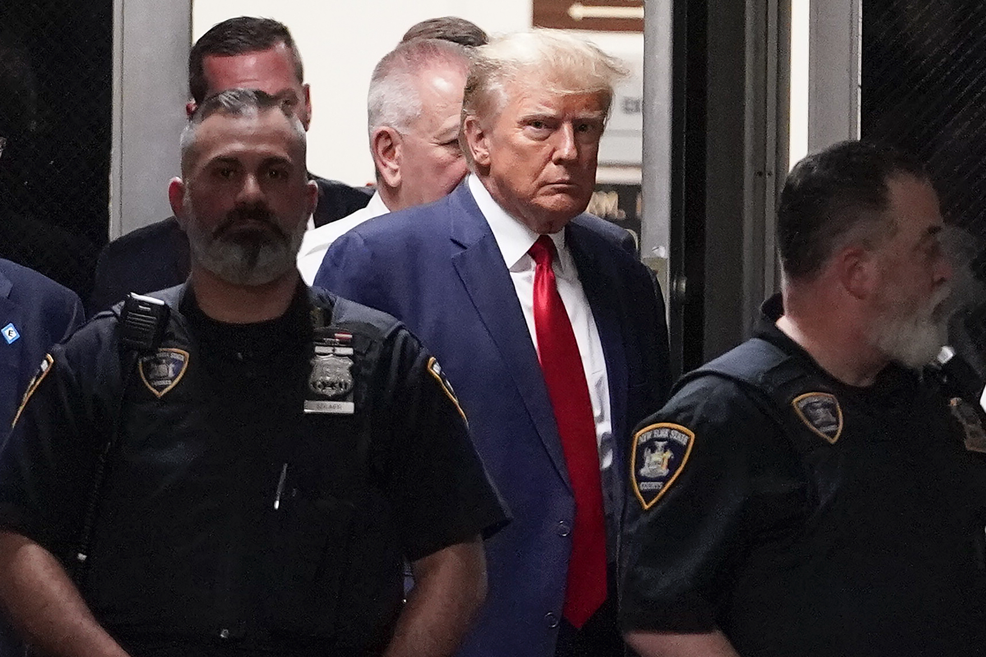Former President Donald Trump arrives at court, Tuesday, April 4, 2023, in New York