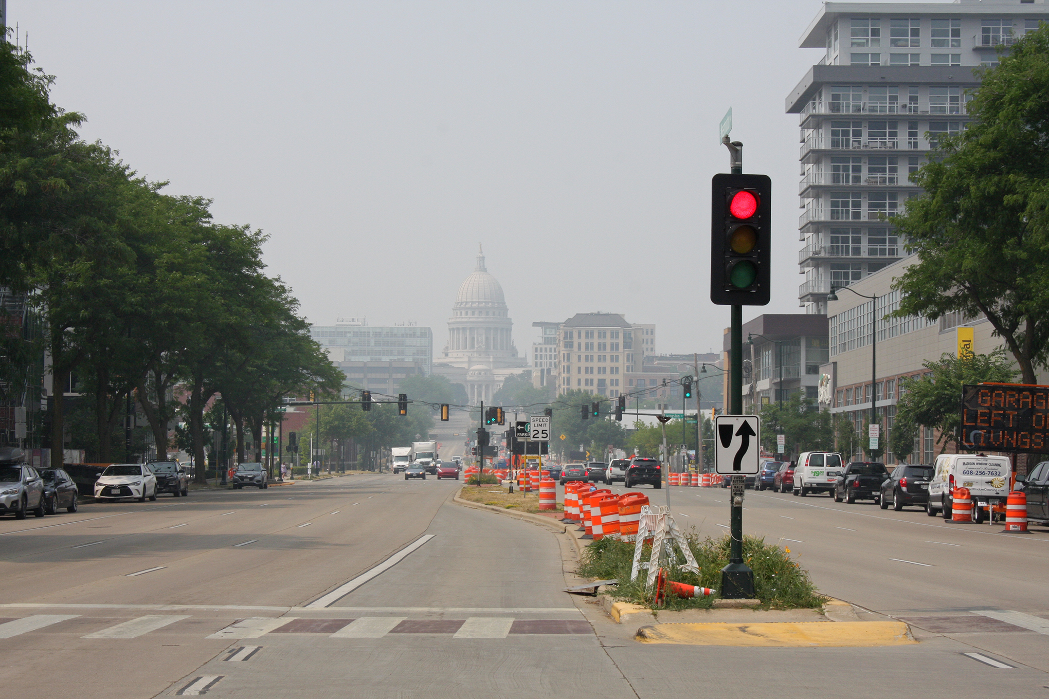 Capitol building is seen through haze from by Canadian wildfires.