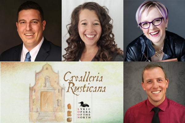 From upper left clockwise: Gabe Walsh, the CEO of Lake Superior Area Realtors based in Duluth. Jenna Galegher Kulenkamp of Bayfield, the group's past president. In the upper right corner, Conductor Maria Sensi Sellner of the Lyric Opera of the North and b