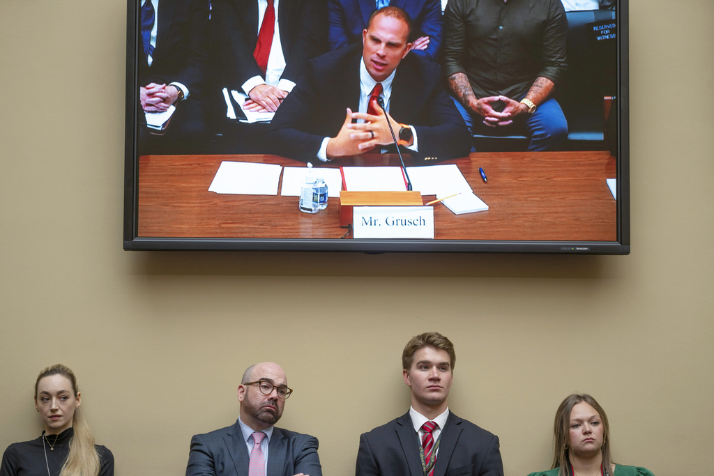 U.S. Air Force (Ret.) Maj. David Grusch, above, testifies before a House Oversight and Accountability subcommittee hearing on UFOs