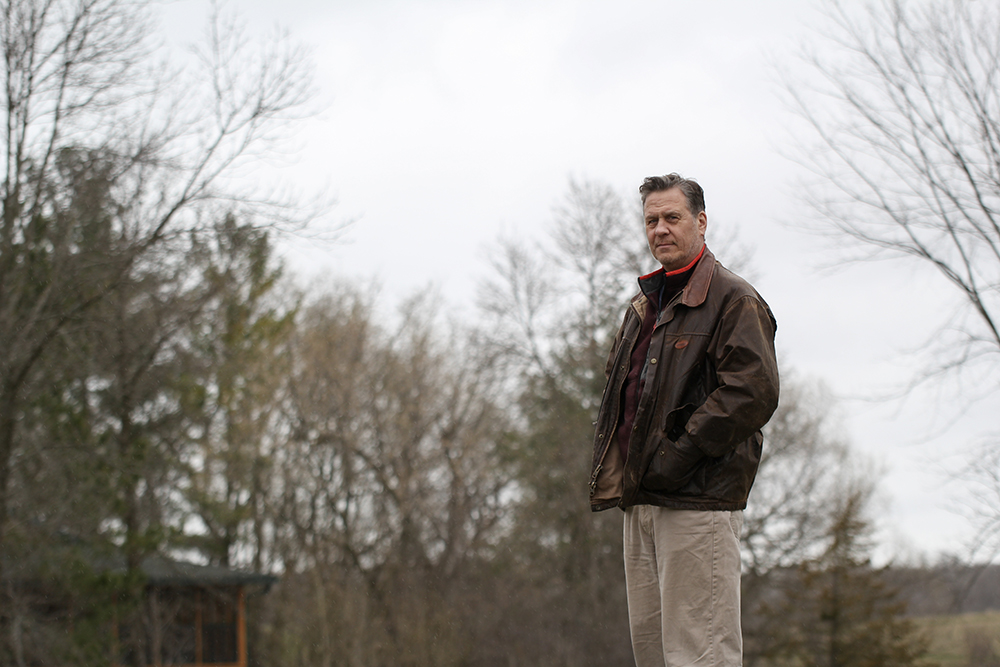 Trial lawyer Andy Marshall is photographed on his property in the Town of Trade Lake in Burnett County, Wis.
