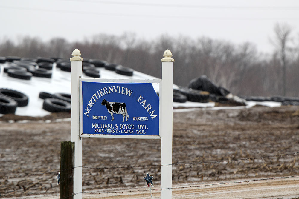 A sign for Northernview Farm is photographed in Laketown, Wis., on April 28, 2023