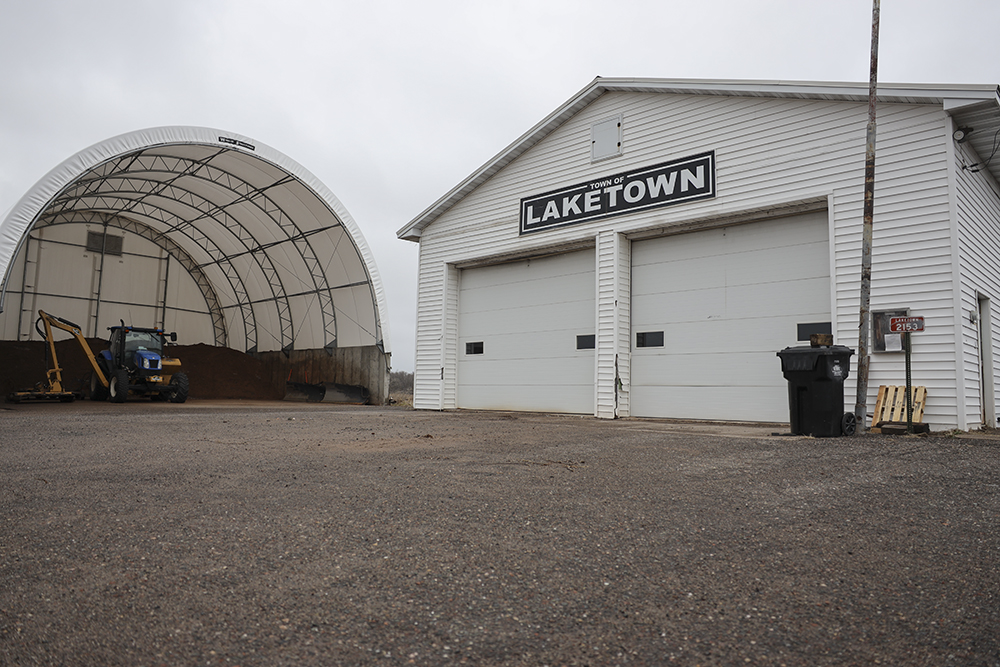 The Laketown Town Hall is shown in Polk County, Wis., on April 30, 2023. Laketown, population 1,024, is home to livestock, crop and specialty farms, which together comprise almost two-thirds of the landscape.