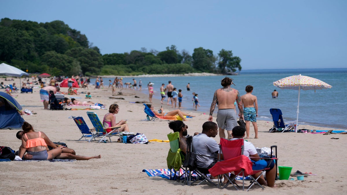 People on a Milwaukee beach