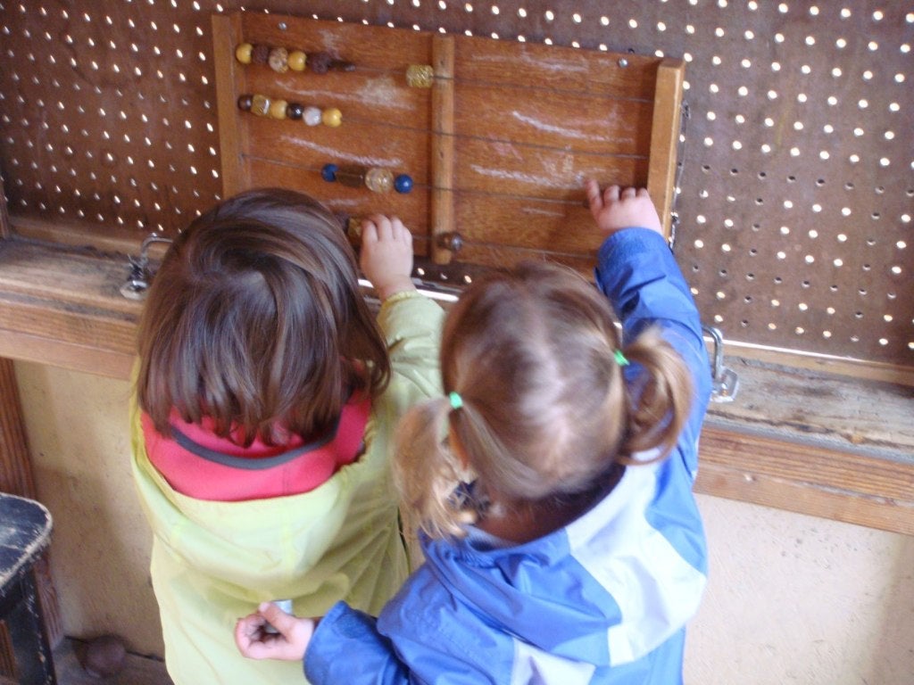 Children play with toys