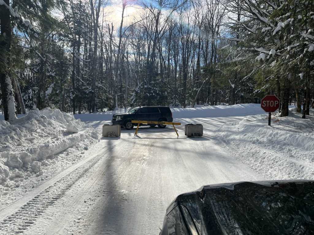 Lac du Flambeau Band of Lake Superior Chippewa road blockages.