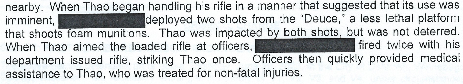Oshkosh police shot and wounded a suicidal man with a hunting rifle at a public dock. The officers who used force had their names withheld in charging documents and redacted from the district attorney’s legal memo that justified their actions.