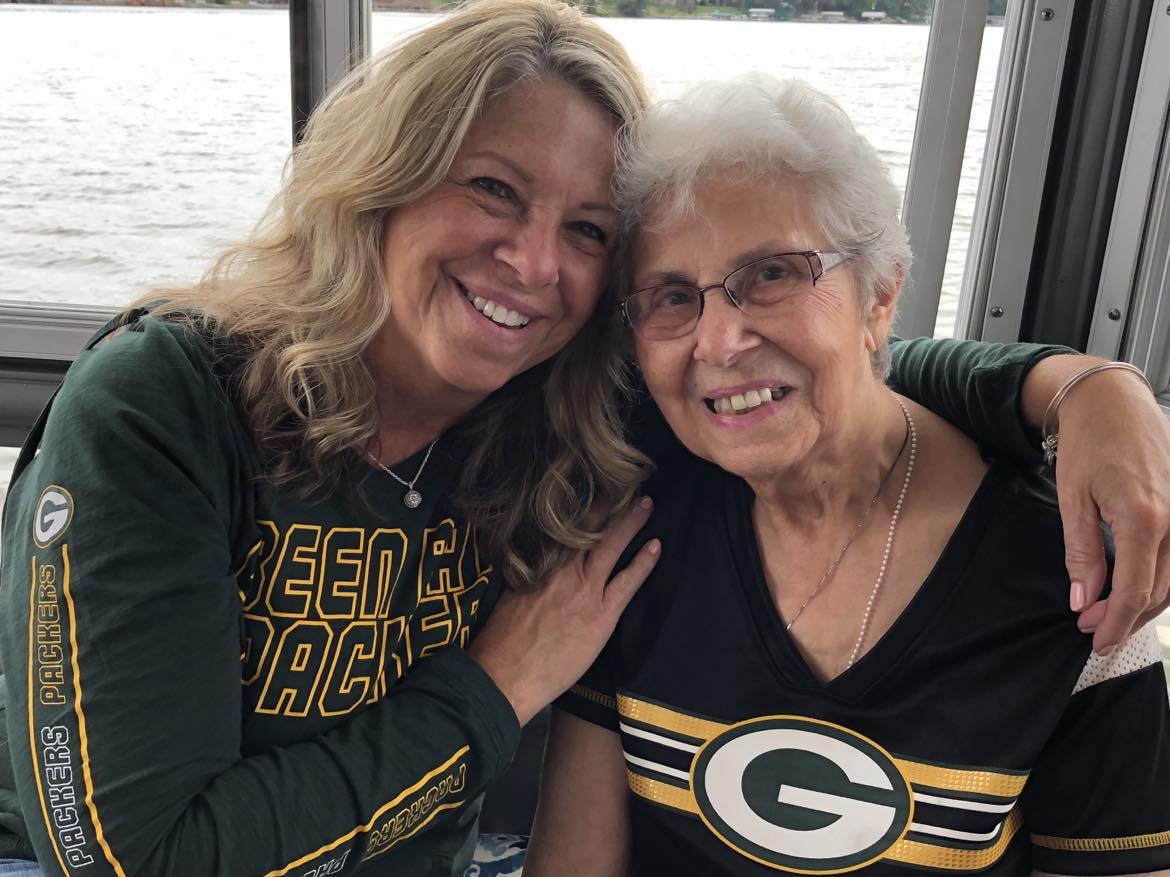 Ann Marra smiles with her mother, Shirley Holtz.