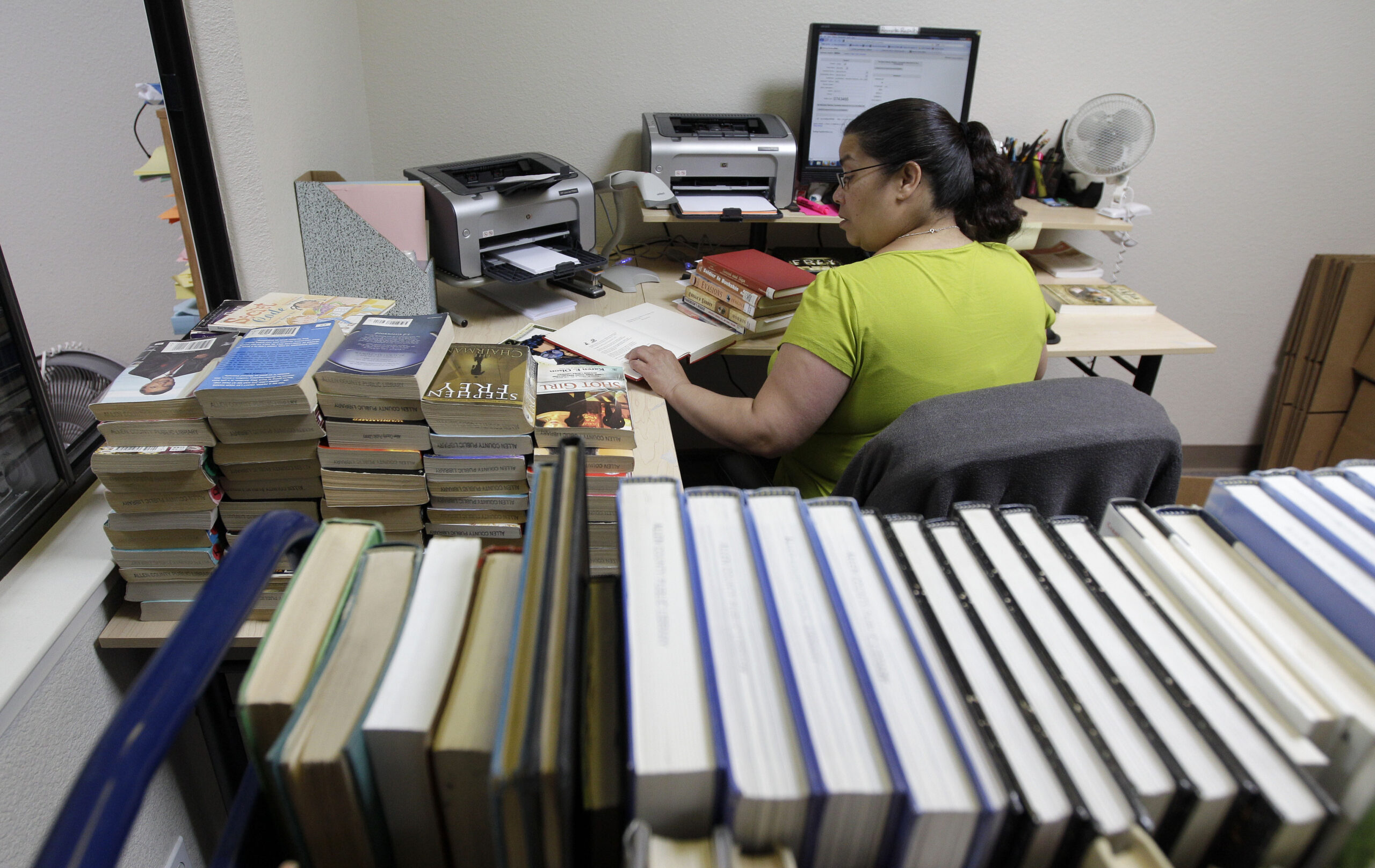 Books are catalogued at the Internet Archive's Physical Archive warehouse in Richmond, Calif.