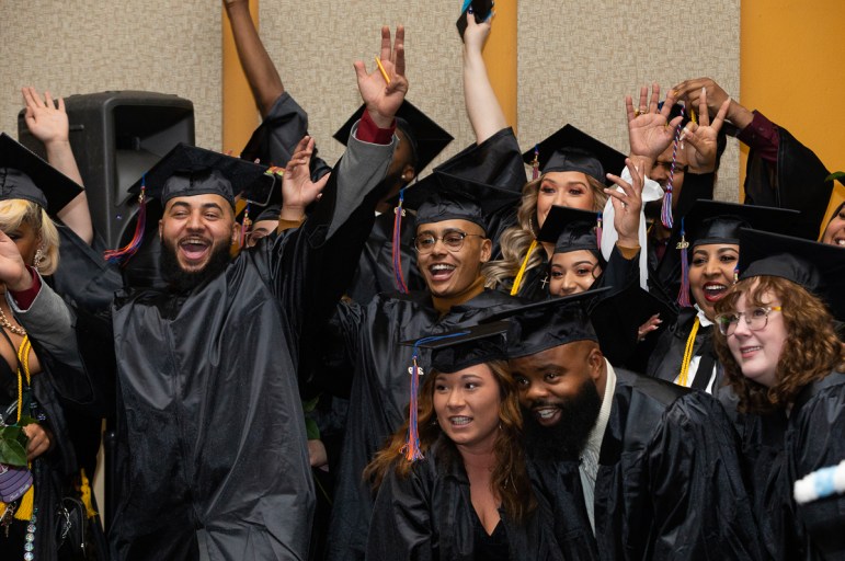 Milwaukee Area Technical College students celebrate their graduation in December 2019