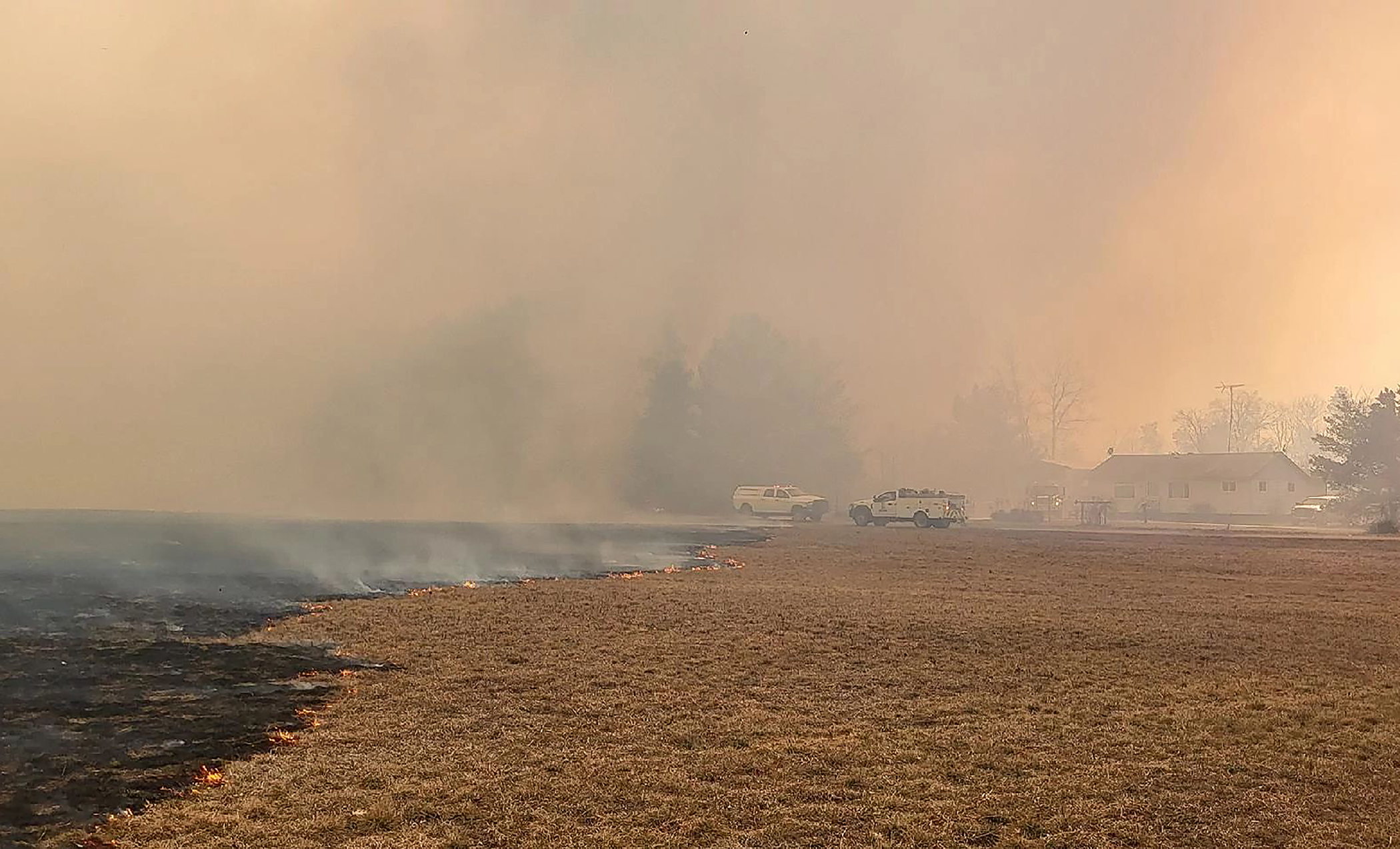 A wildfire burns near Necedah.