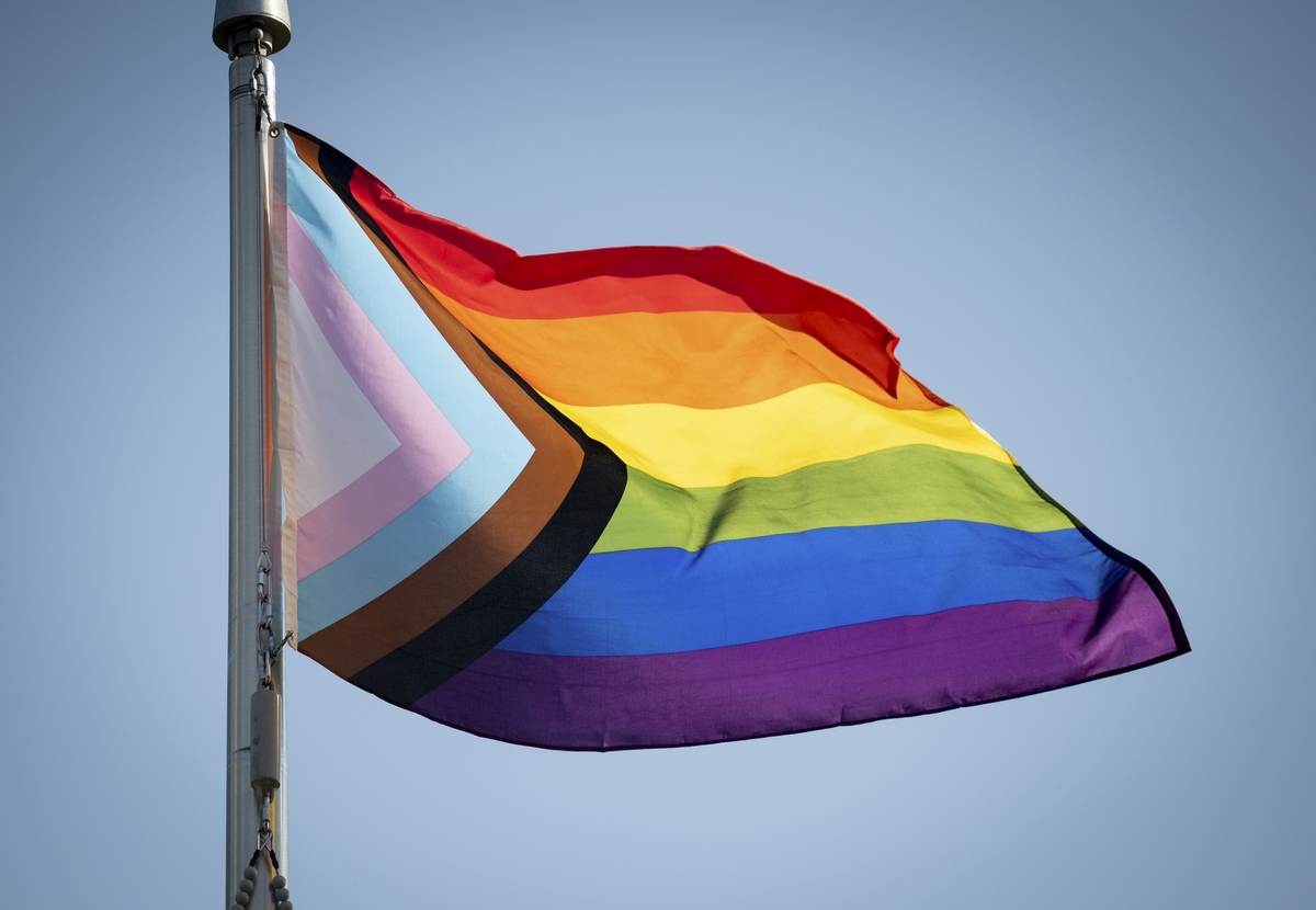 A progress pride flag