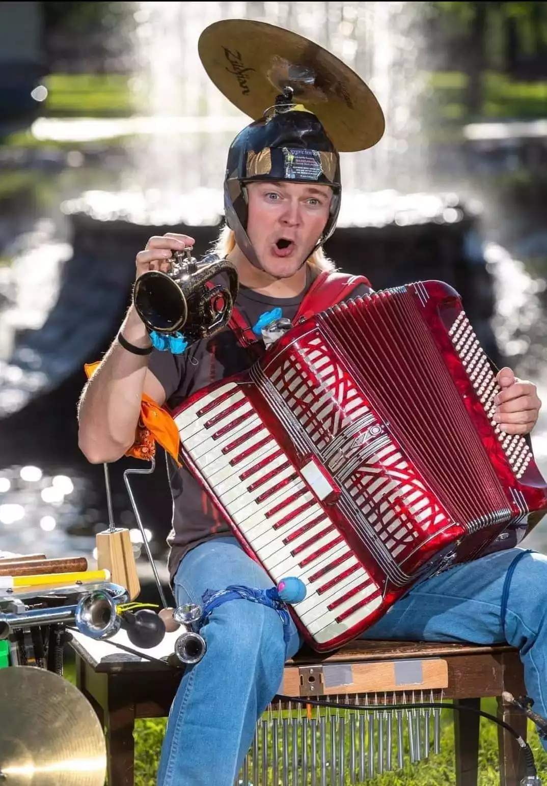 Steve Solkela of the Overpopulated One-Man Band is a performer at FinnFest
