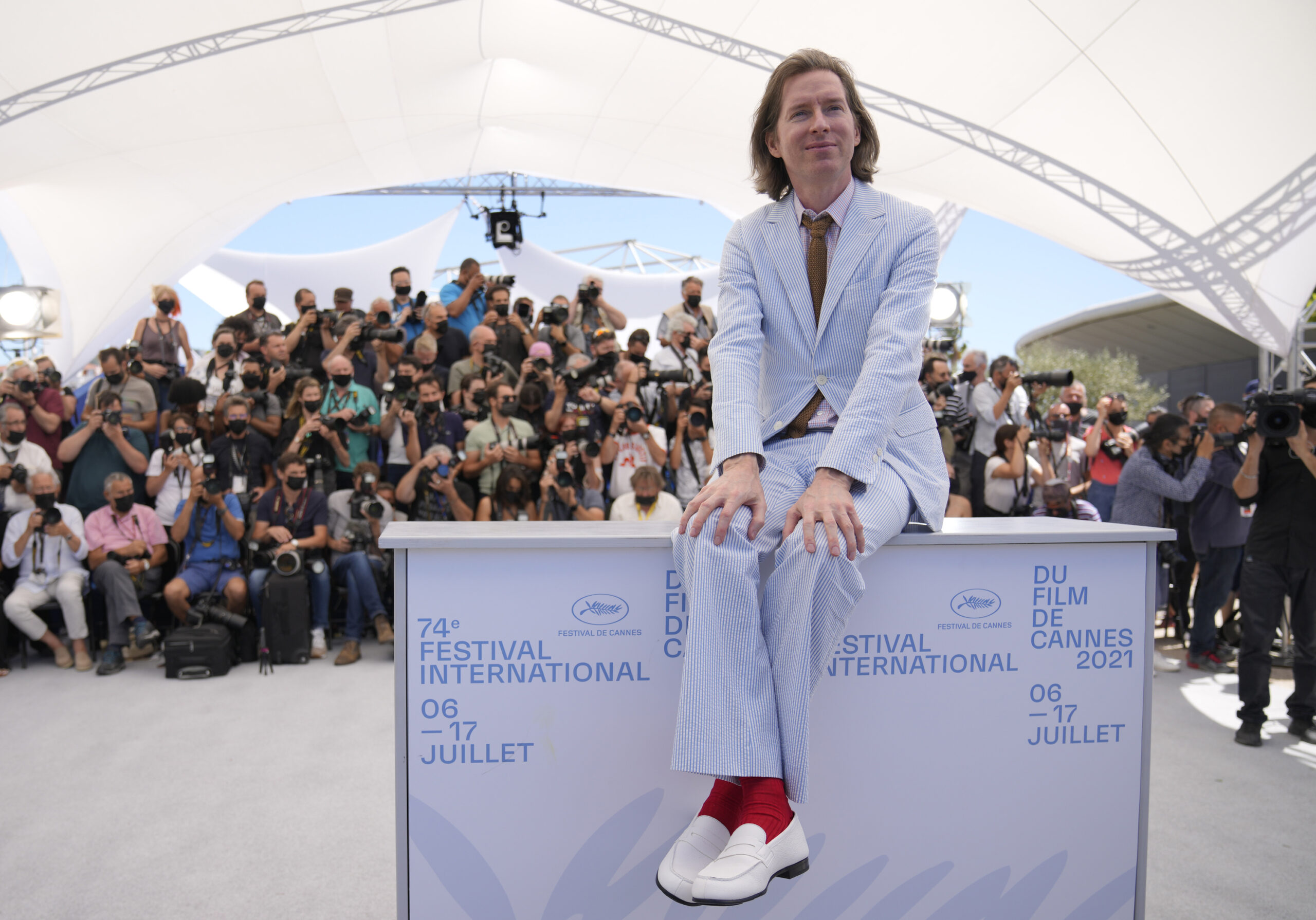 Director Wes Anderson poses for photographers at the photo call for the film 'The French Dispatch'