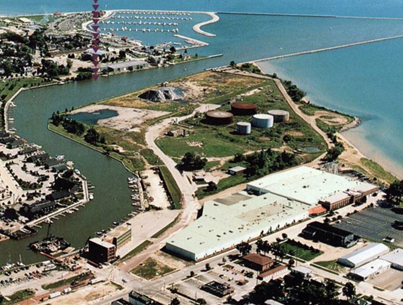 Sheboygan before cleanup of contaminated sediments