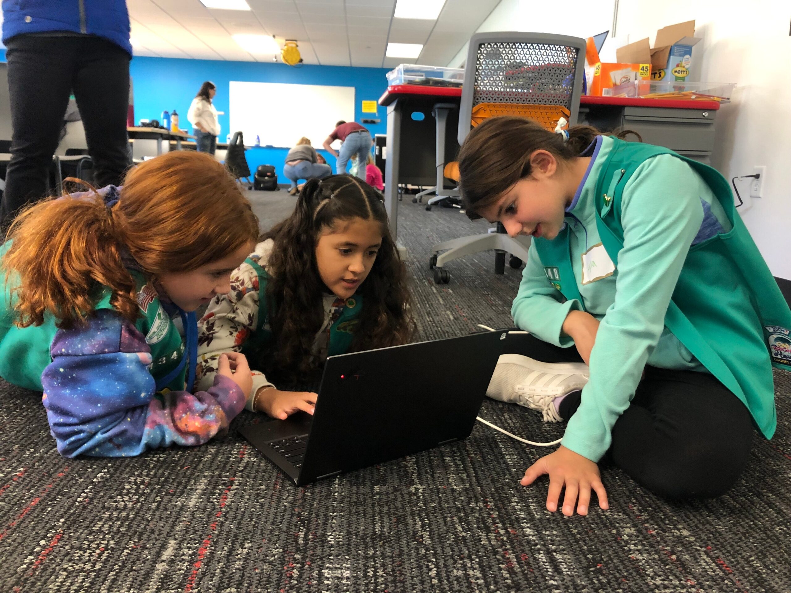 Lyla Mach, Genevieve Lentz and Kendall Cordero Reyes are all Girl Scouts who worked together at MSOE to build a robot.