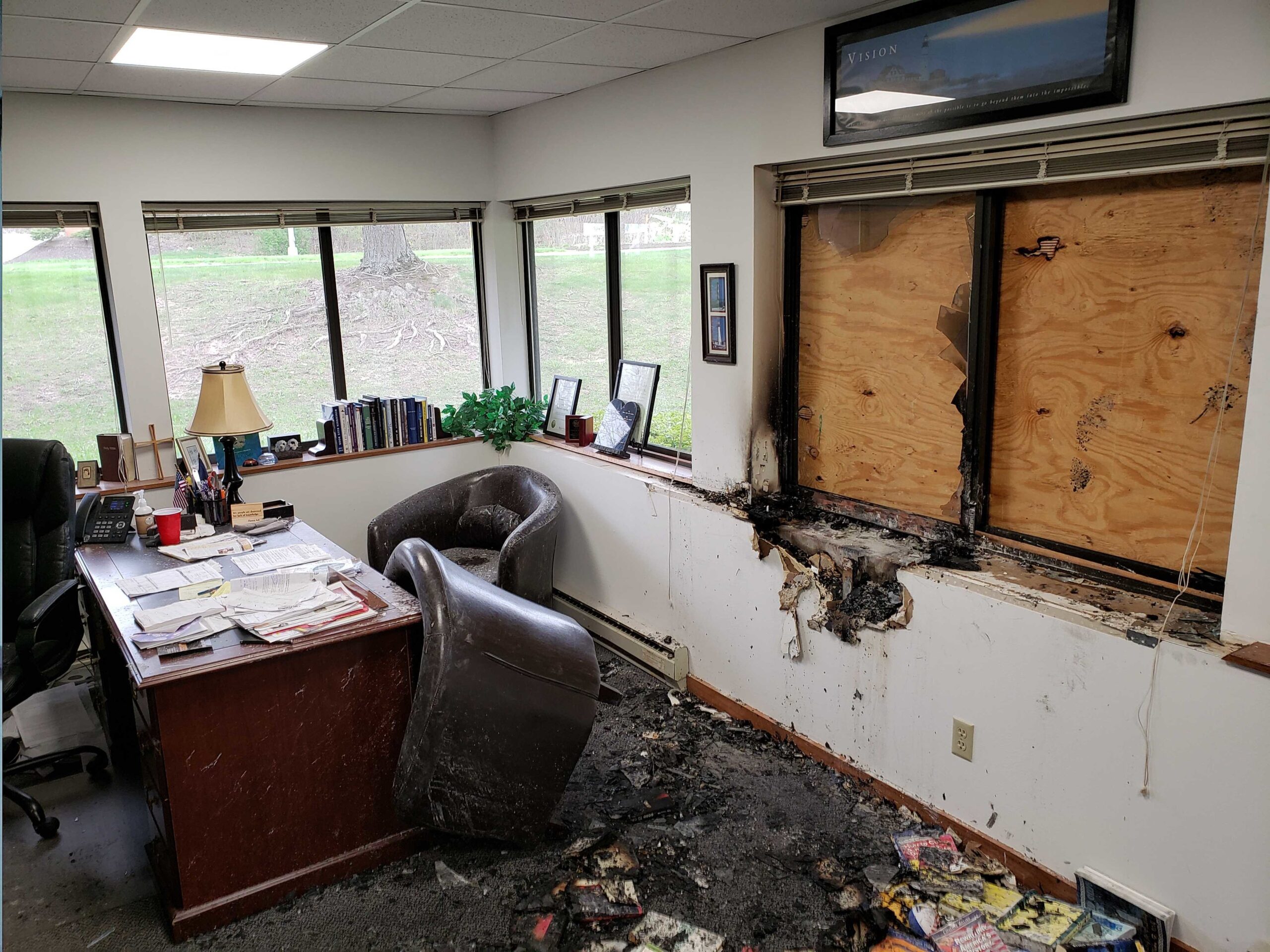 Damage to the inside and outside of the Wisconsin Family Action's offices in Madison is being investigated as 