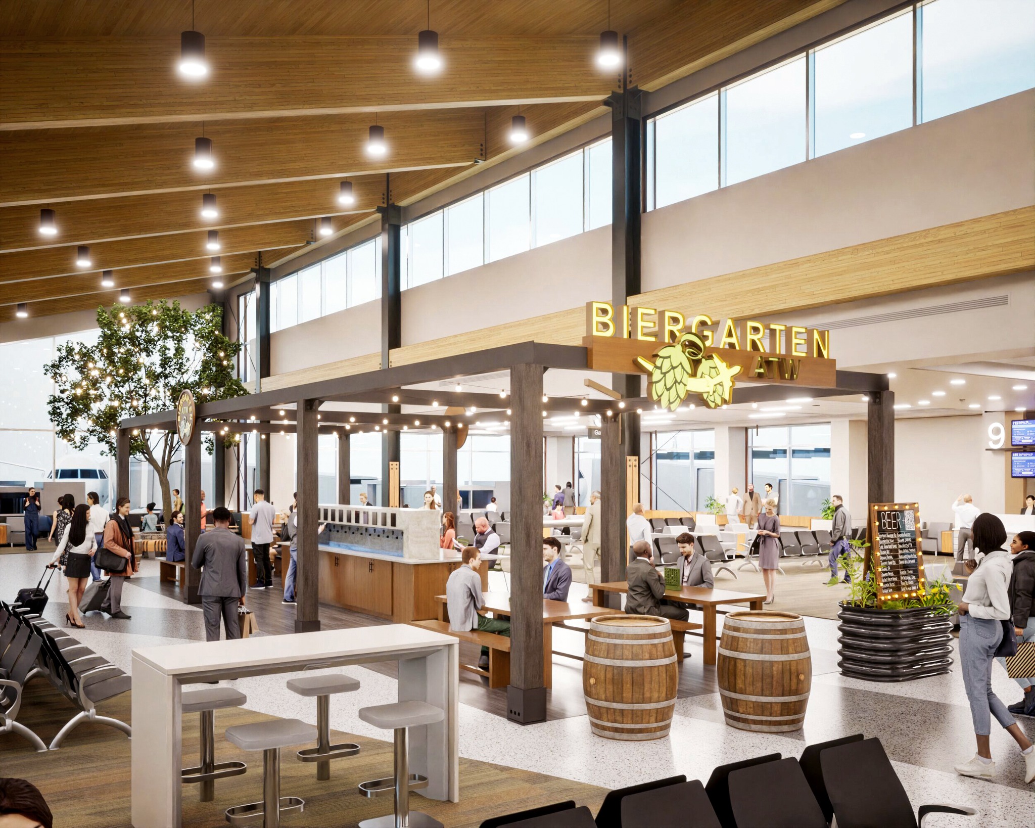 Concept art of airport Biergarten