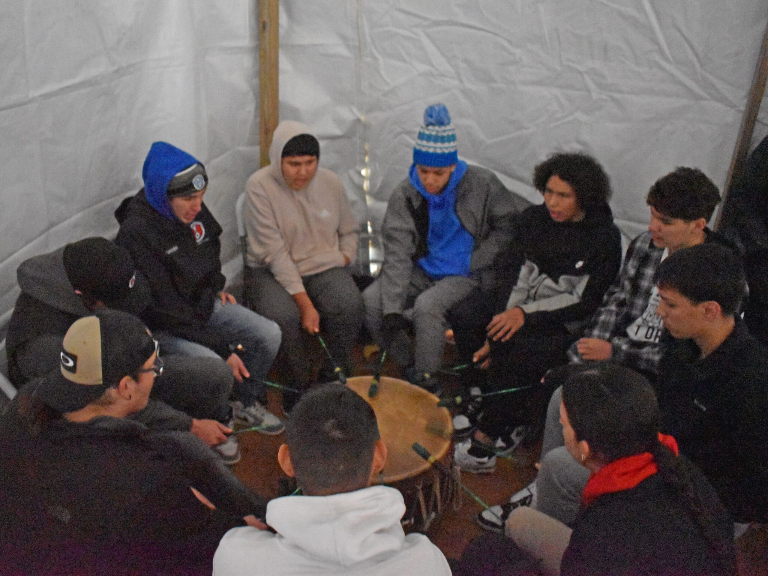 Menominee High School students perform a song