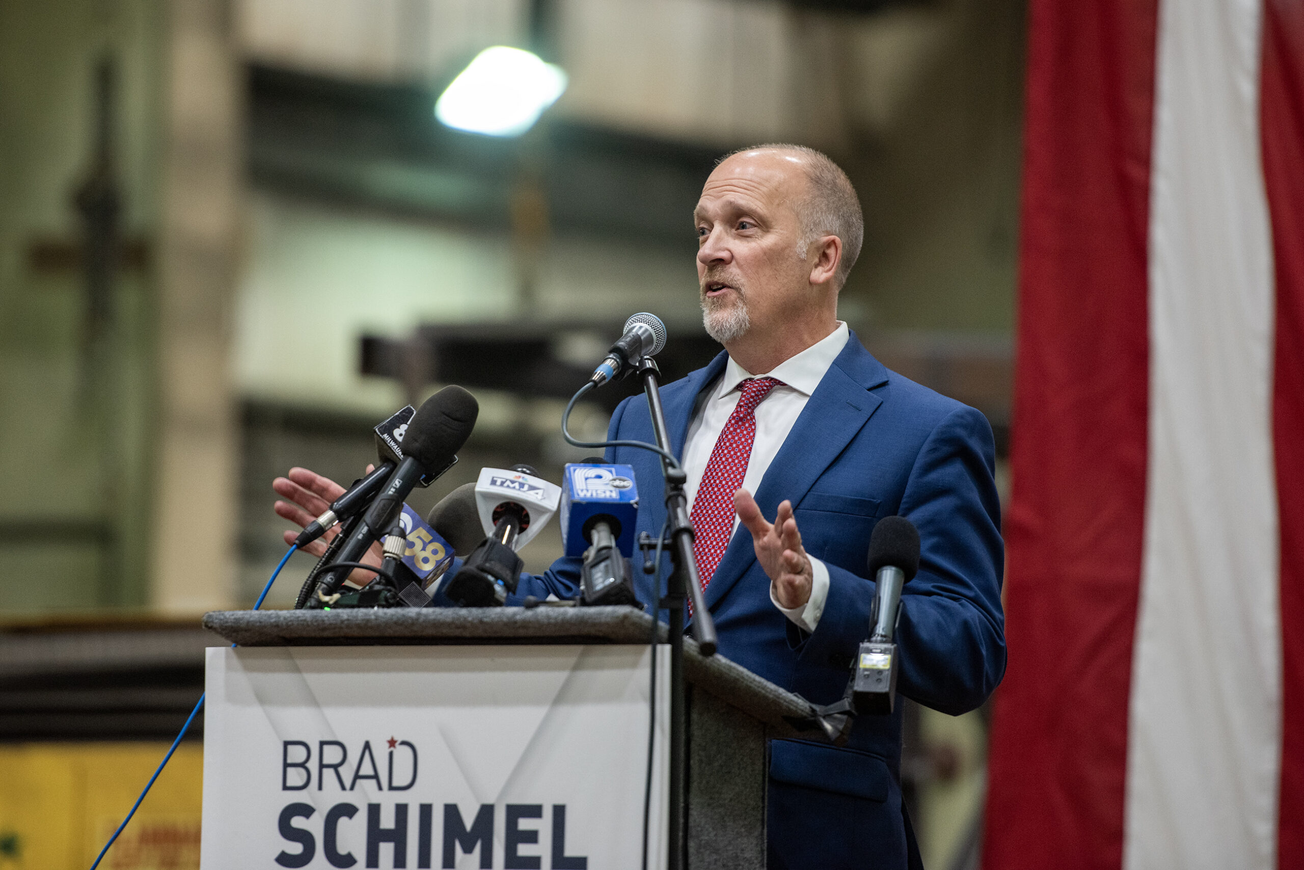 Brad Schimel stands at a podium.