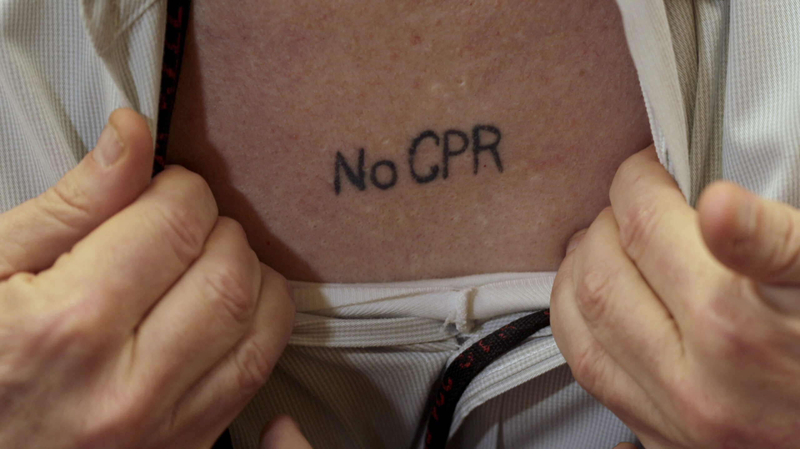 Some people have their medical wished tattooed on their bodies. CPR can save lives, especially for the young and healthy