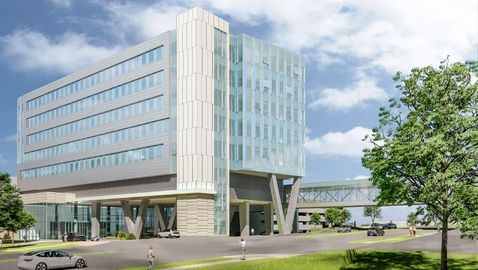 Rendering of the patient tower planned for Froedtert Hospital's campus in Wauwatosa