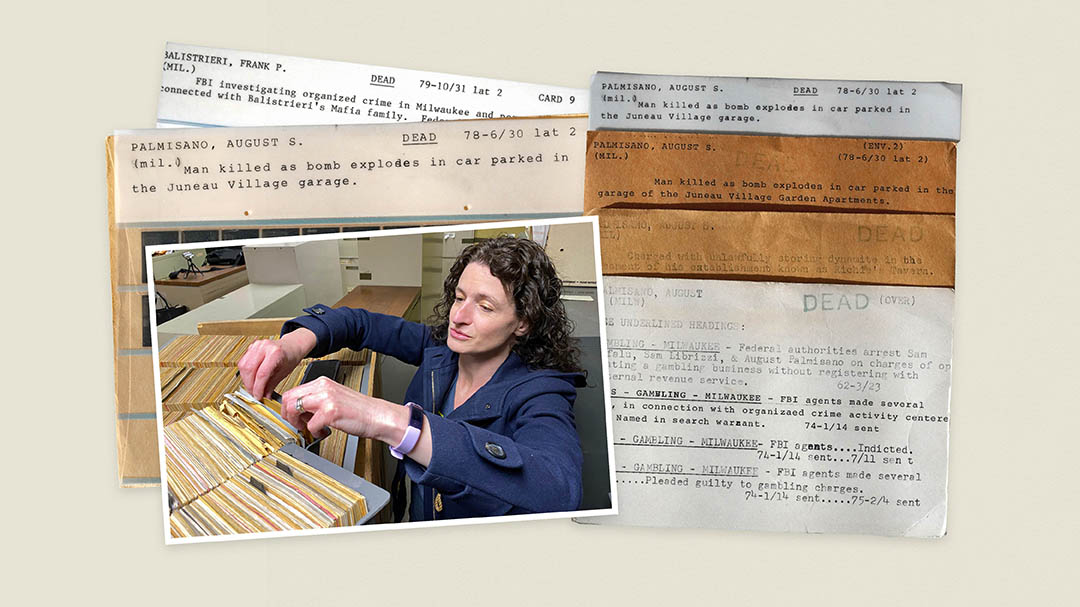 Milwaukee Journal Sentinel investigative reporter Mary Spicuzza examines files.