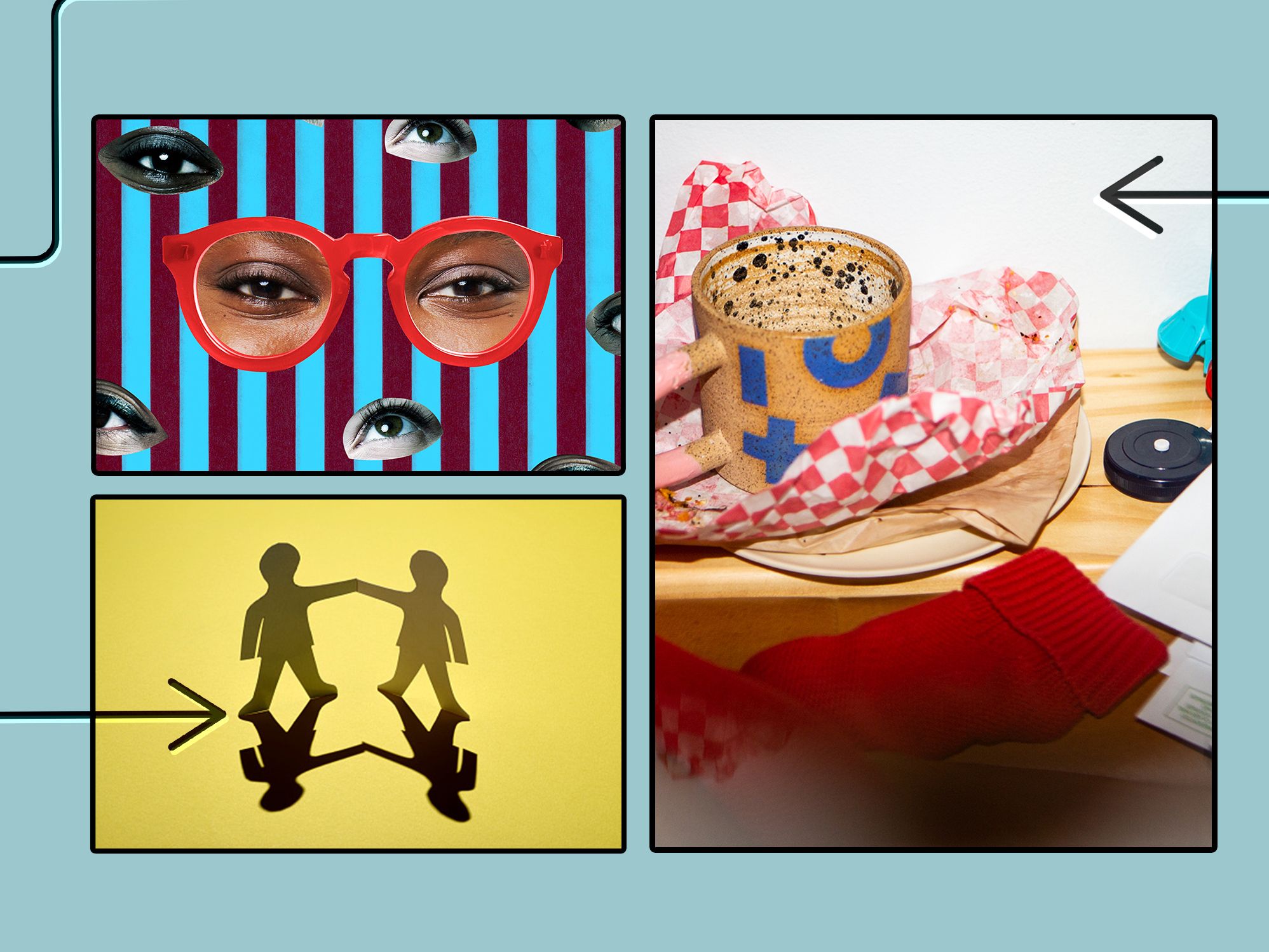 Life Kit editors share some of our favorite tips from our March episodes (clockwise from left): How to prevent eye strain, how to quickly get a messy house back in order and how to manage adult sibling relationships.