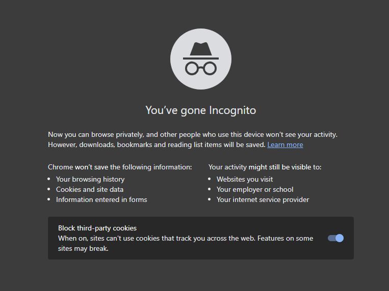 Google now informs users of the limitations of its so-called "incognito mode," which enables more private web browsing.