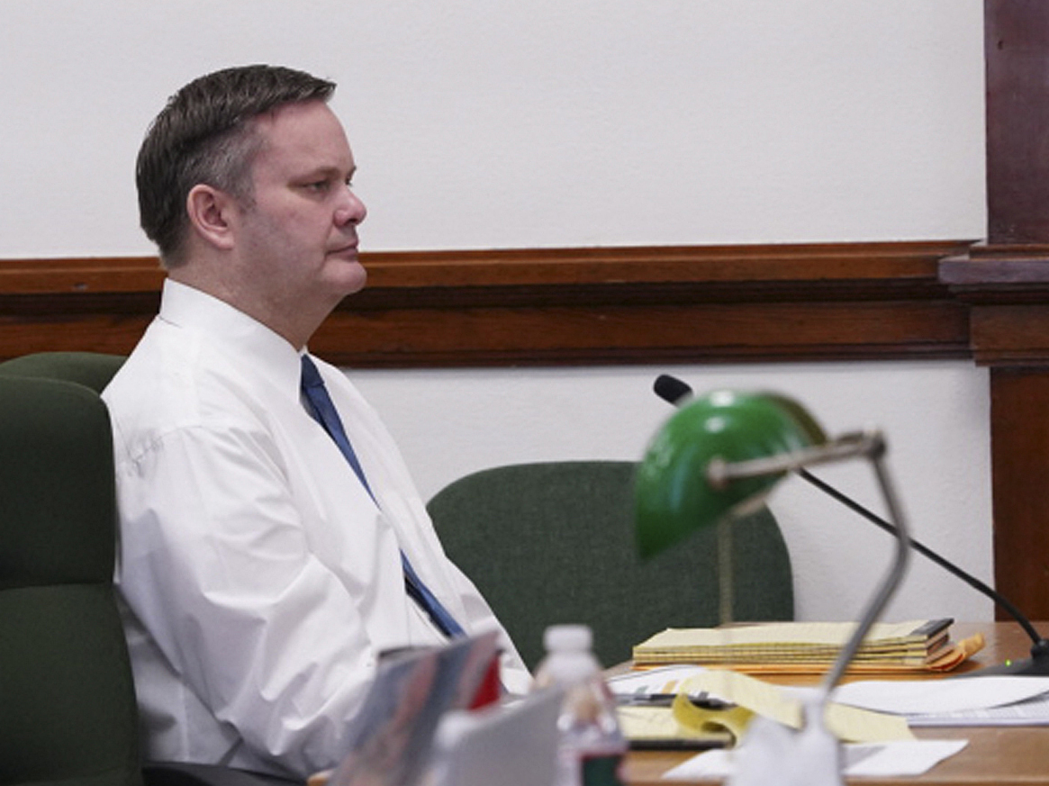 Chad Daybell listens during a court hearing in 2022. His trial on murder, conspiracy and fraud charges began on Monday, with jury selection in Boise, Idaho.