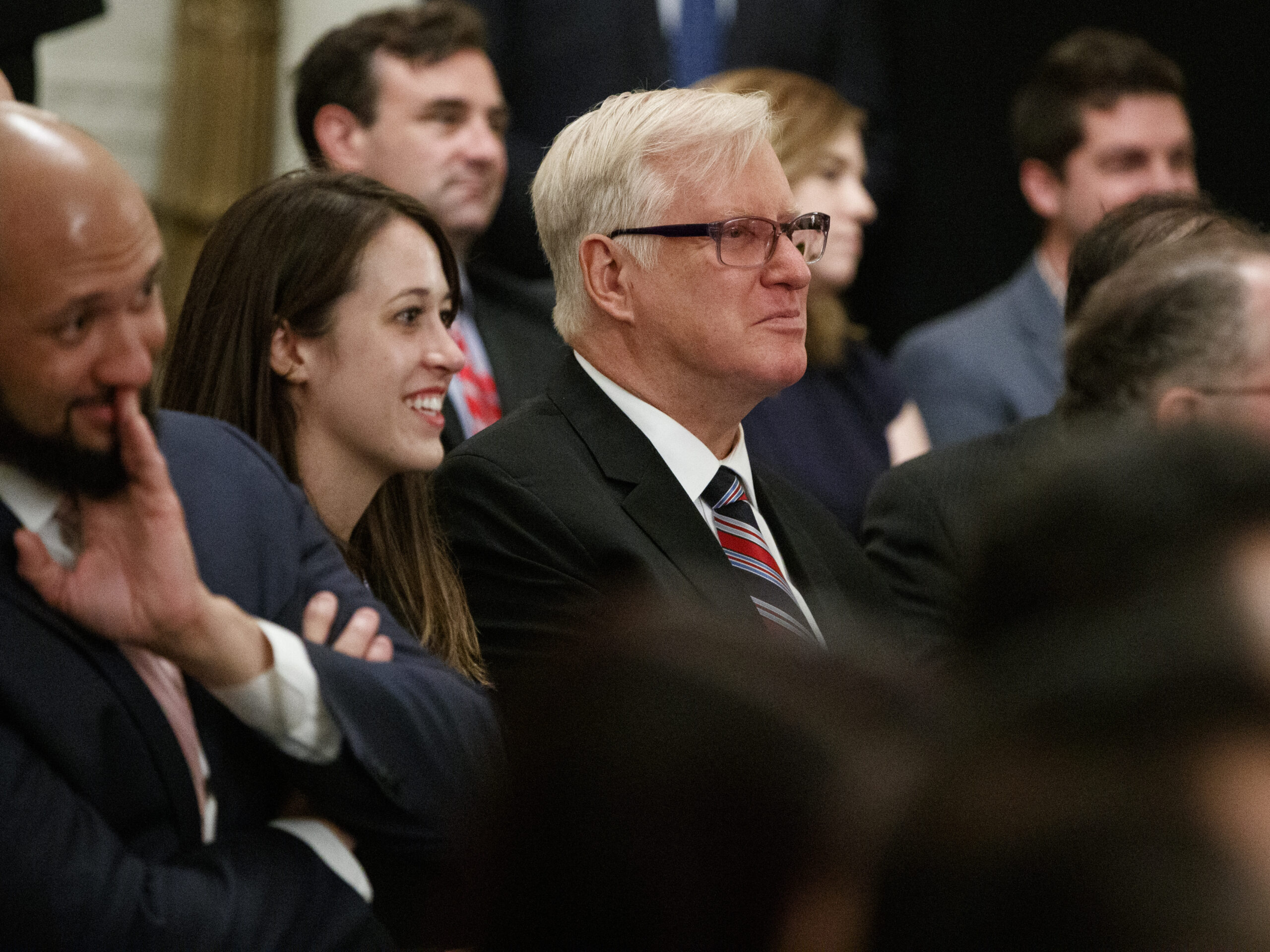 Jim Hoft, owner of the Gateway Pundit, at the White House in 2019. The website has been hit with defamation lawsuits related to 2020 election fraud conspiracy theories it is accused of spreading.