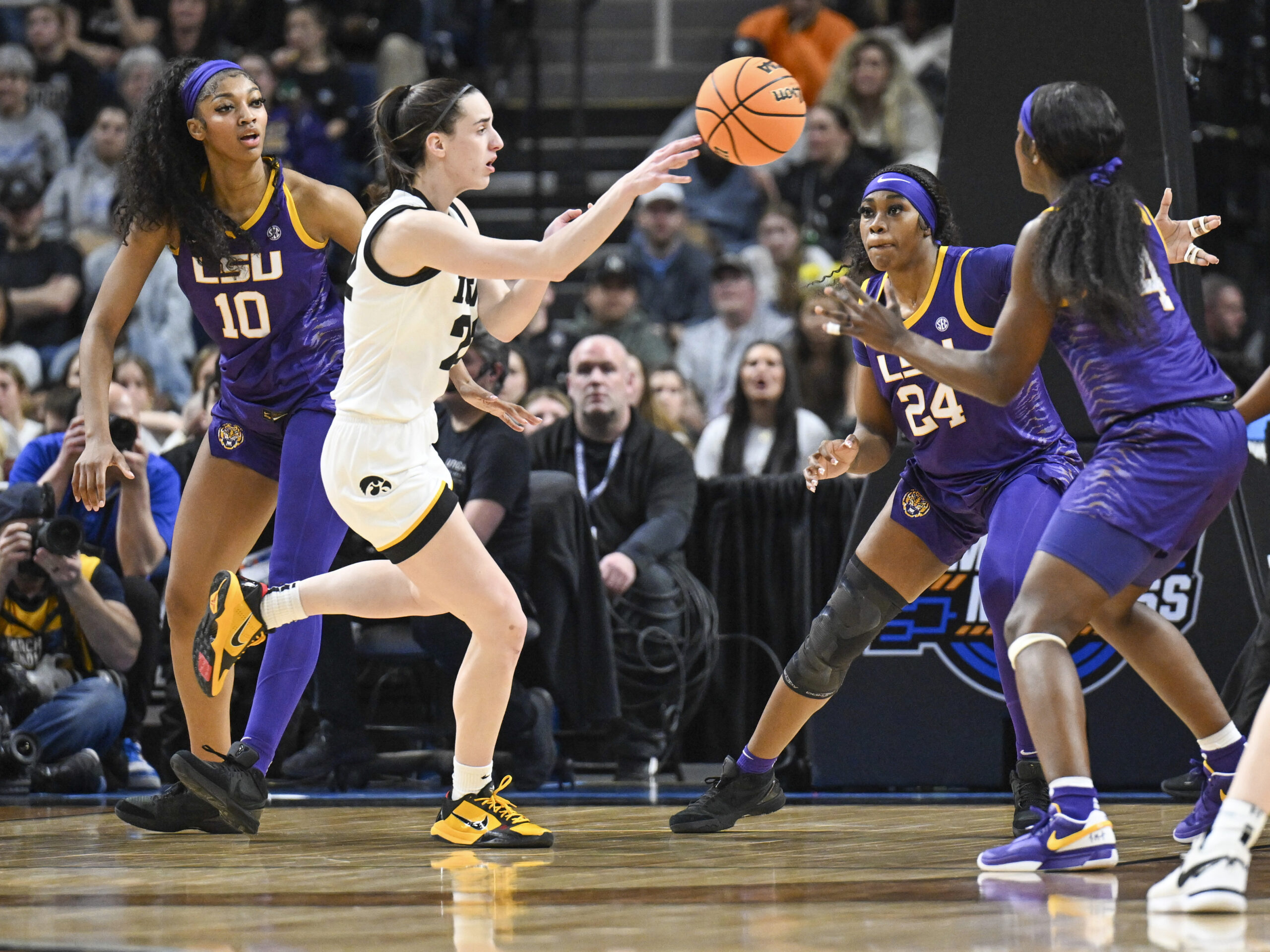 Caitlin Clark and Angel Reese’s LSU-Iowa rematch nets a record audience for ESPN