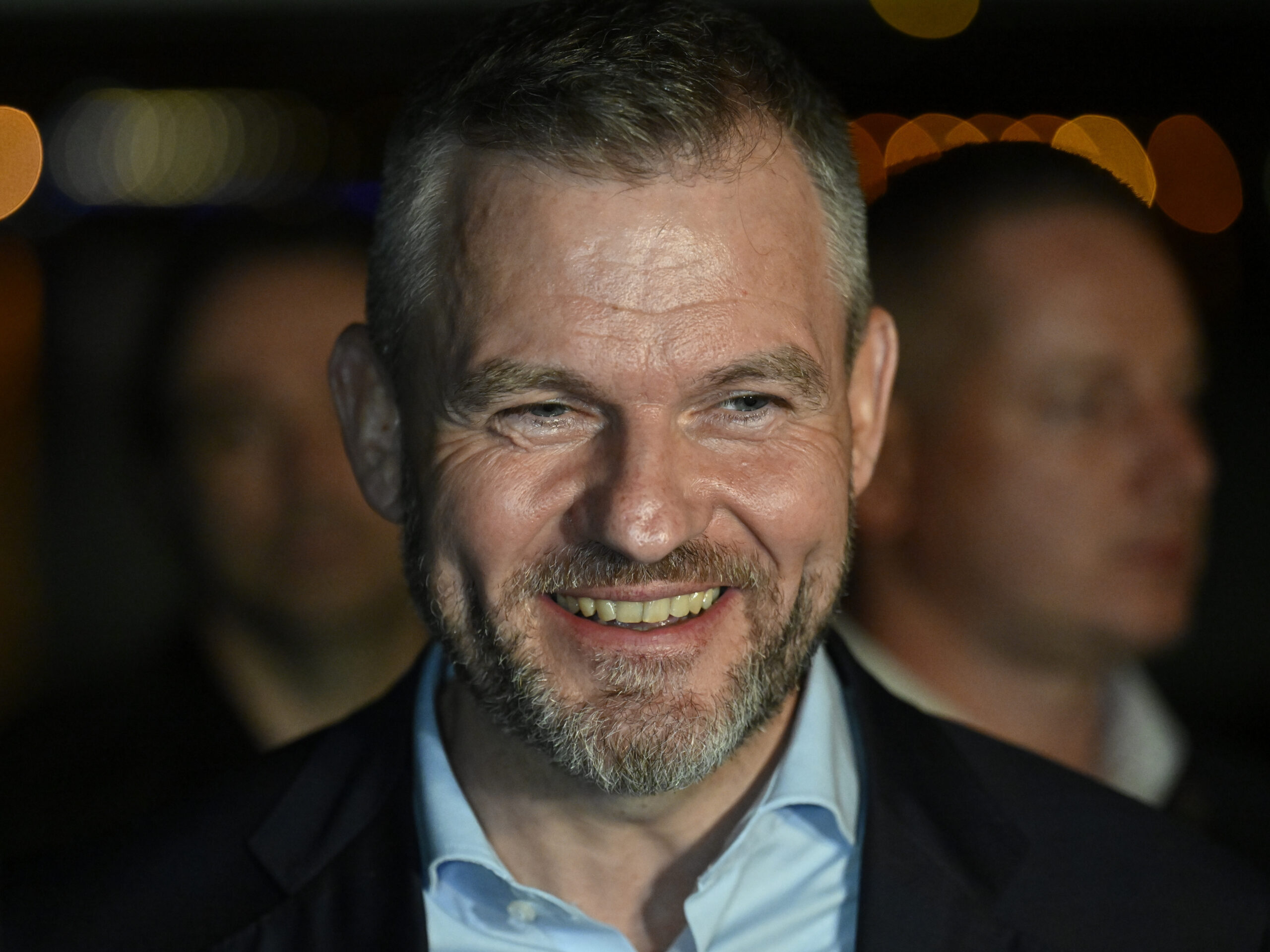 Presidential candidate Peter Pellegrini smiles at his headquarters after a presidential runoff in Bratislava, Slovakia, Saturday, April 6, 2024. Pellegrini is a close ally of populist Prime Minister Robert Fico known for his pro-Russian policies.