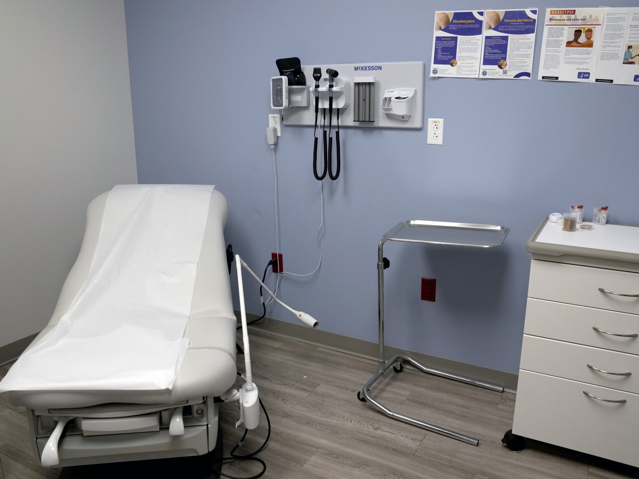 An exam room is seen inside Planned Parenthood in March 2023. Republican attorneys general from 17 states filed a lawsuit on Thursday, challenging new federal rules entitling workers to time off and other accommodations for abortions, calling the rules an illegal interpretation of a 2022 federal law.