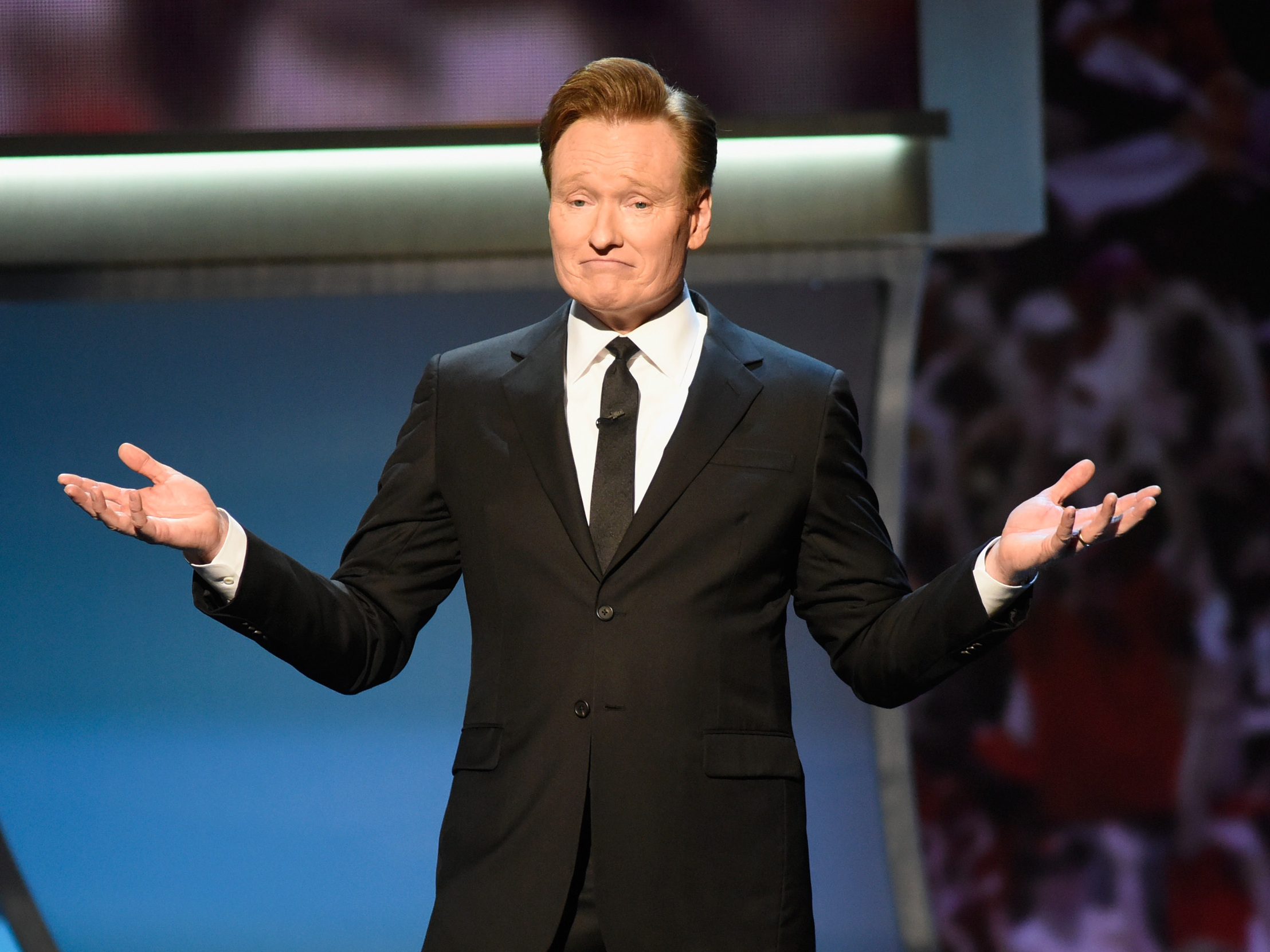Host Conan O'Brien speaking onstage during the 5th Annual NFL Honors in San Francisco, Calif.