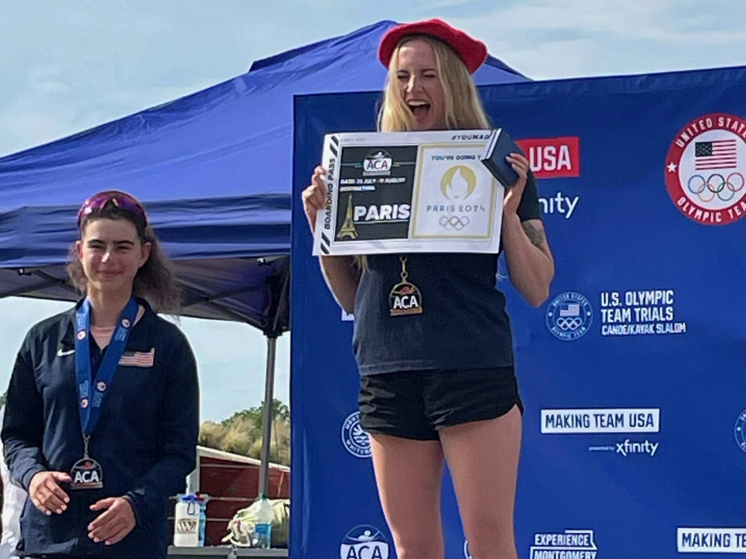 At the U.S. Olympic trials in Montgomery, Evy Leibfarth wins a spot to represent USA in women's canoe slalom for the 2024 Paris Olympics this summer.