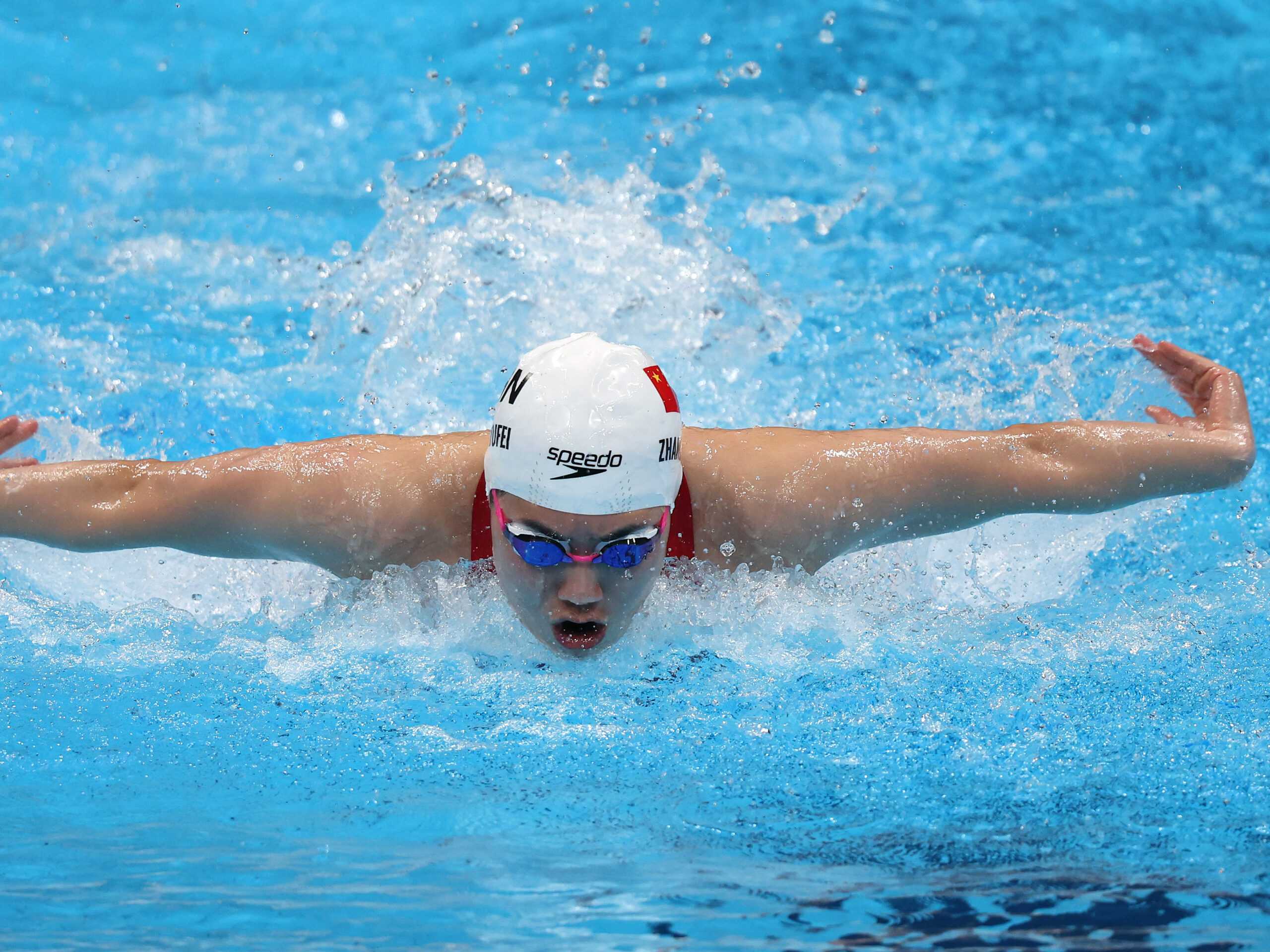 Yufei Zhang of Team China competing during the Tokyo Olympics in 2021. Zhang won four medals in Tokyo including two gold and now is among 23 Chinese swimmers embroiled in a doping scandal.