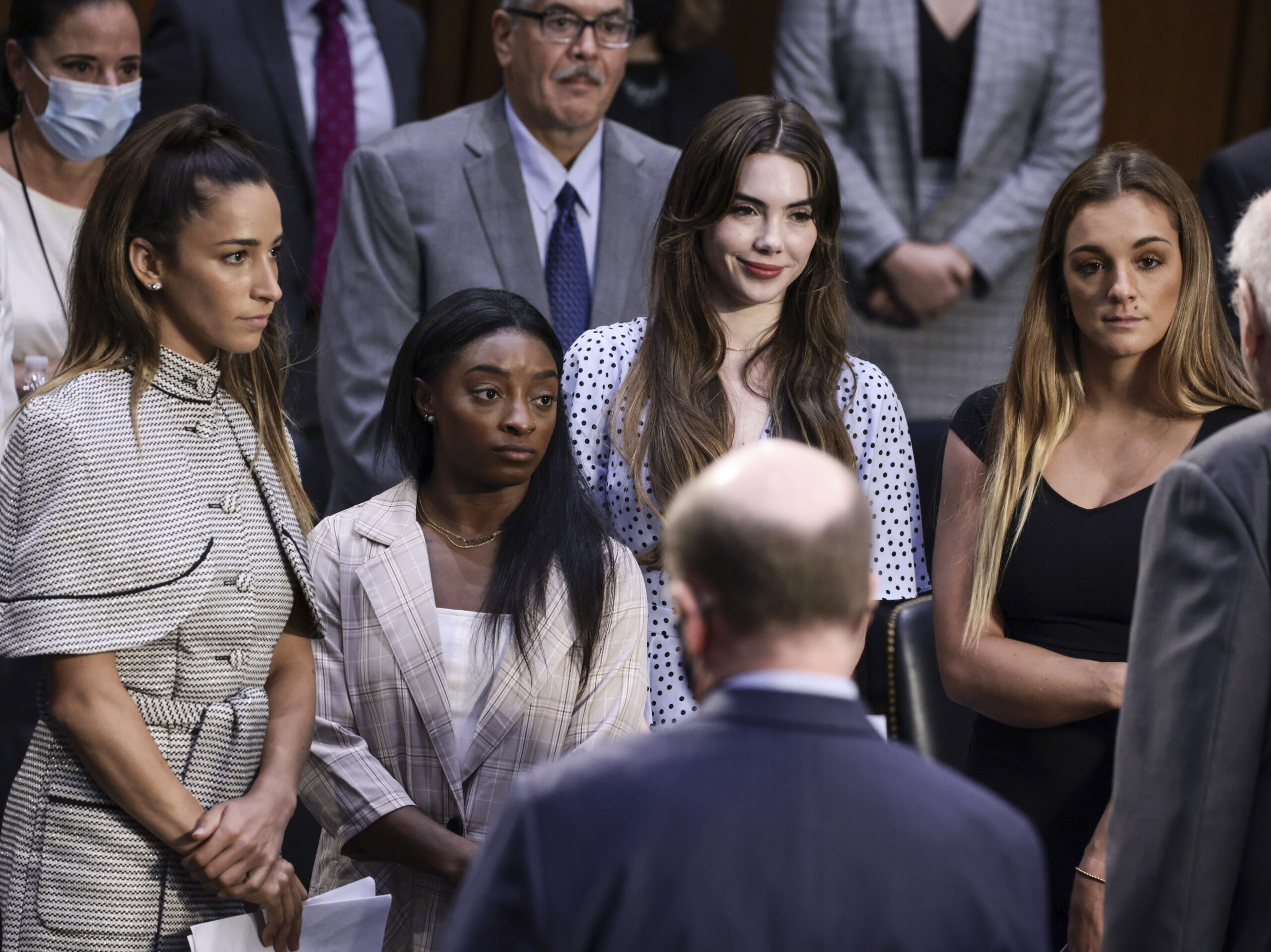 U.S. Olympic Gymnasts Aly Raisman, Simone Biles, McKayla Maroney and NCAA and world champion gymnast Maggie Nichols testified on Capitol Hill in 2021 about the Inspector General's report on the FBI handling of the Larry Nassar investigation of sexual abuse of Olympic gymnasts.